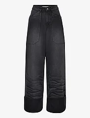 Cannari Concept - Black Wash Loose Jeans - wide leg jeans - forged iron - 0