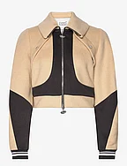 Cropped Bomber Jacket - BROWN RICE