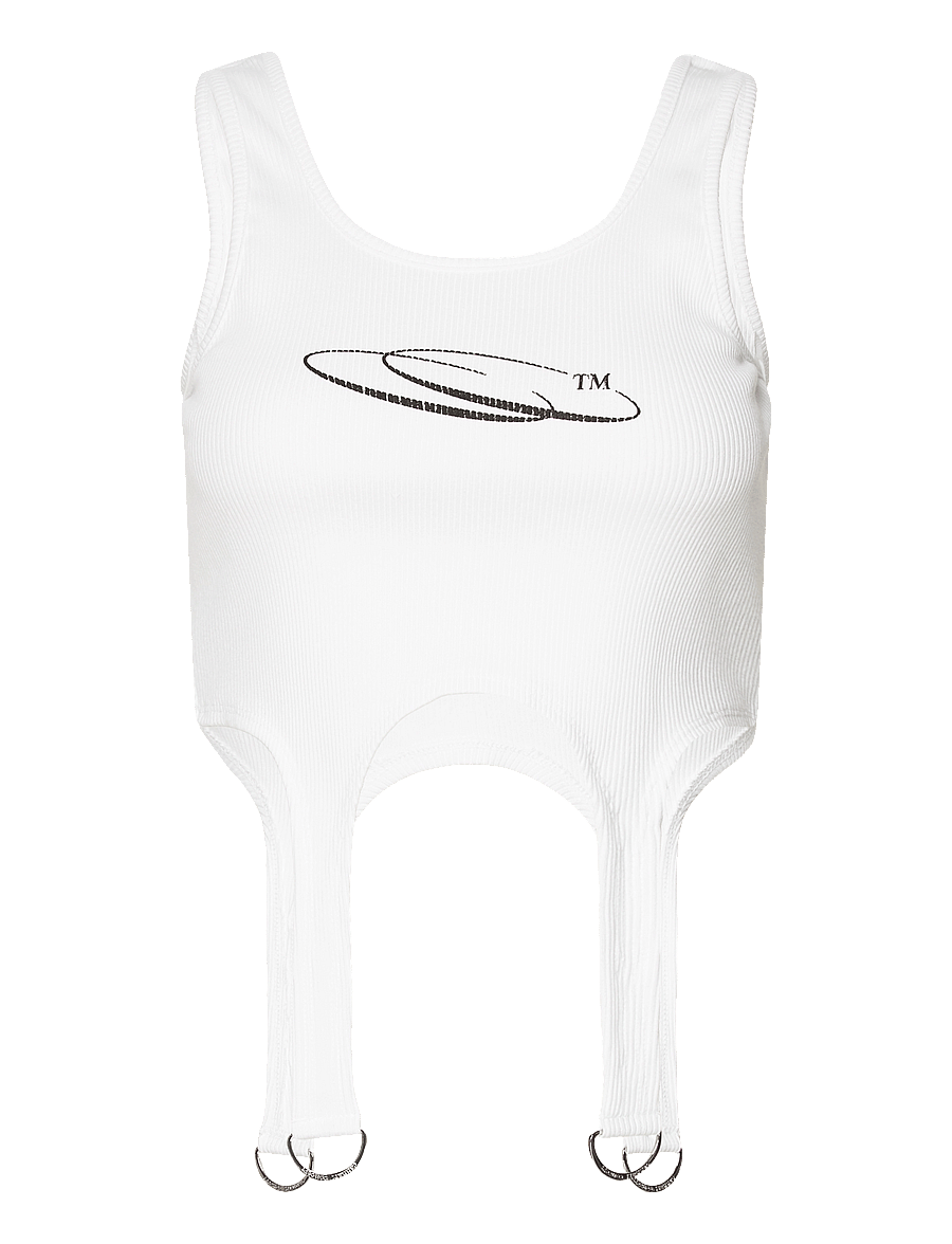 Cannari Concept - Rib Top W. D-Rings - któtkie bluzki - bright white - 0