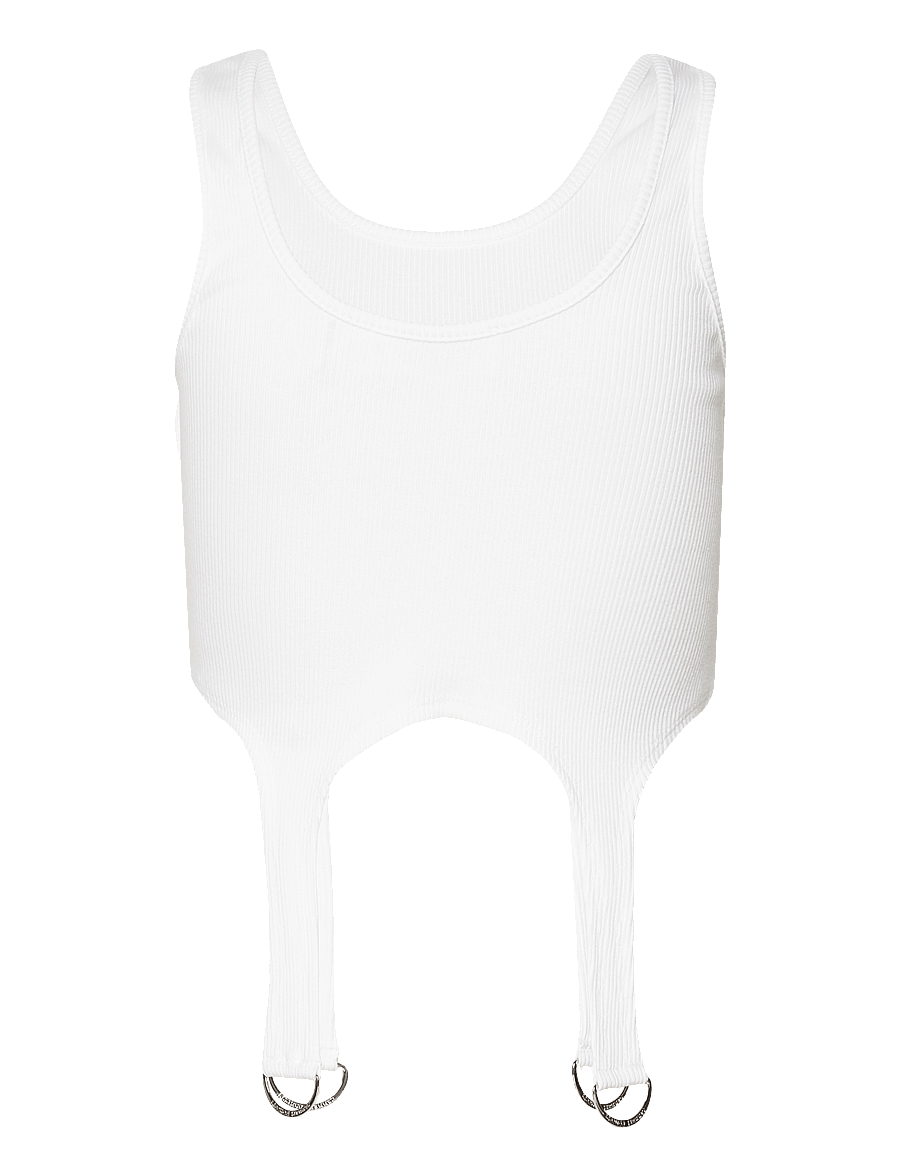 Cannari Concept - Rib Top W. D-Rings - któtkie bluzki - bright white - 1