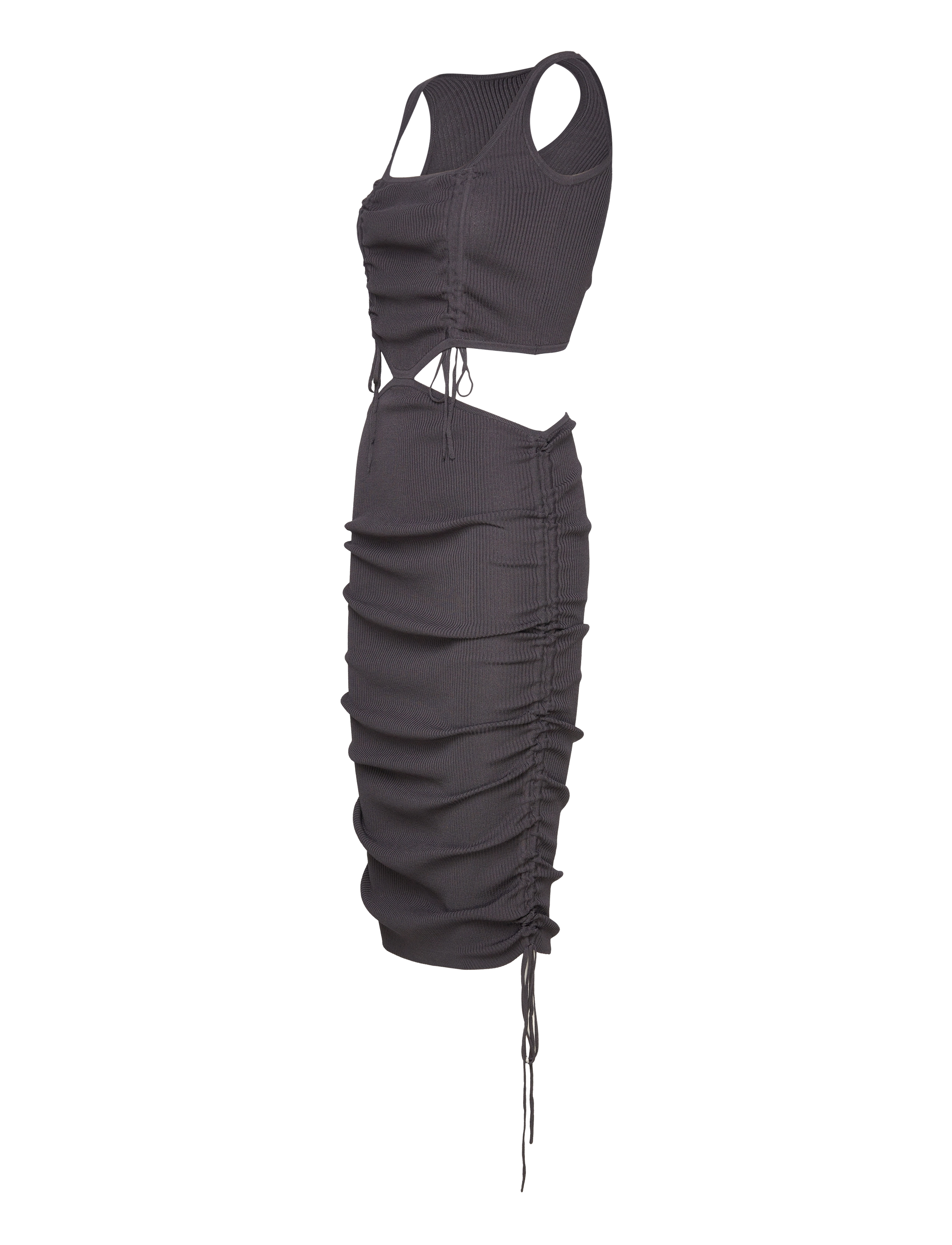Cannari Concept - Long Knit Dress - peoriided outlet-hindadega - asphalt - 2