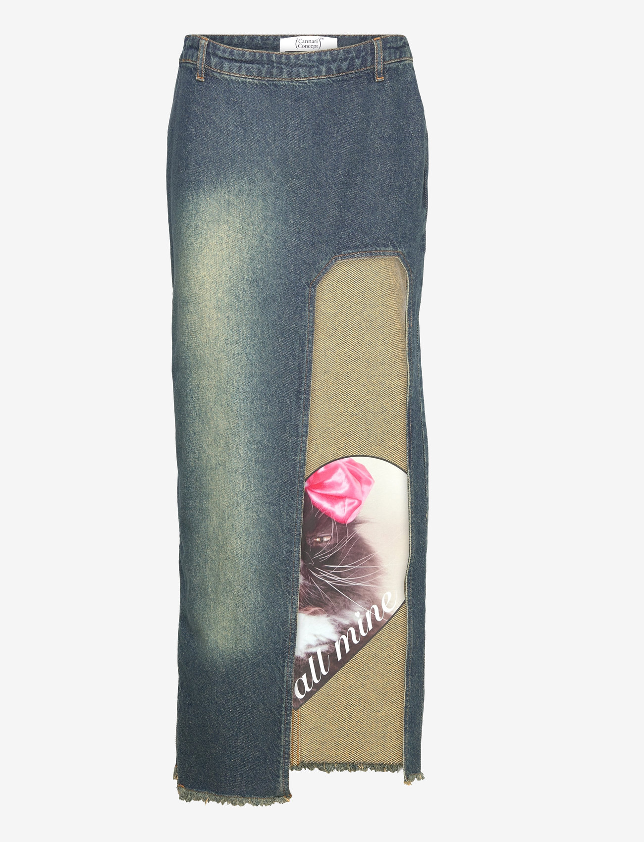 Cannari Concept - Curved Slit Skirt - maxi nederdele - peridot blue - 0