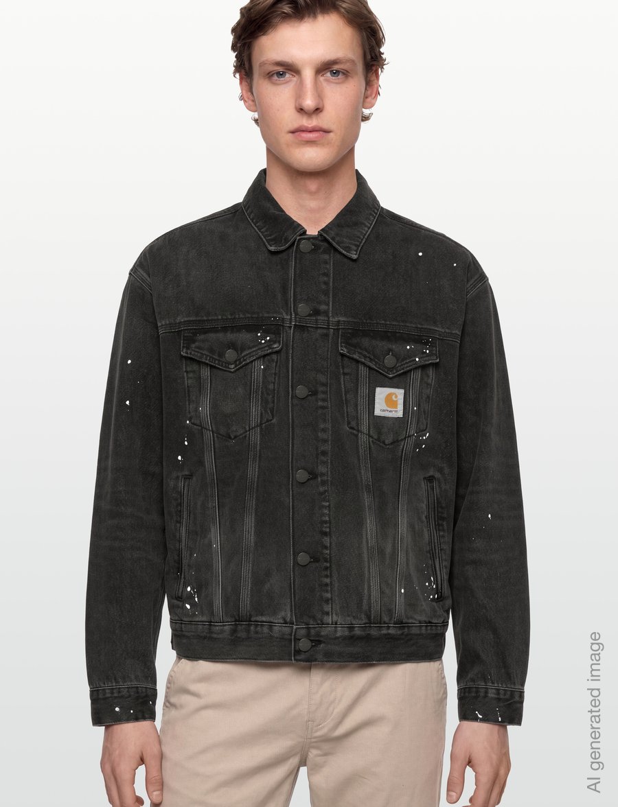 Carhartt WIP - Helston Jacket - unlined denim jackets - black - 3