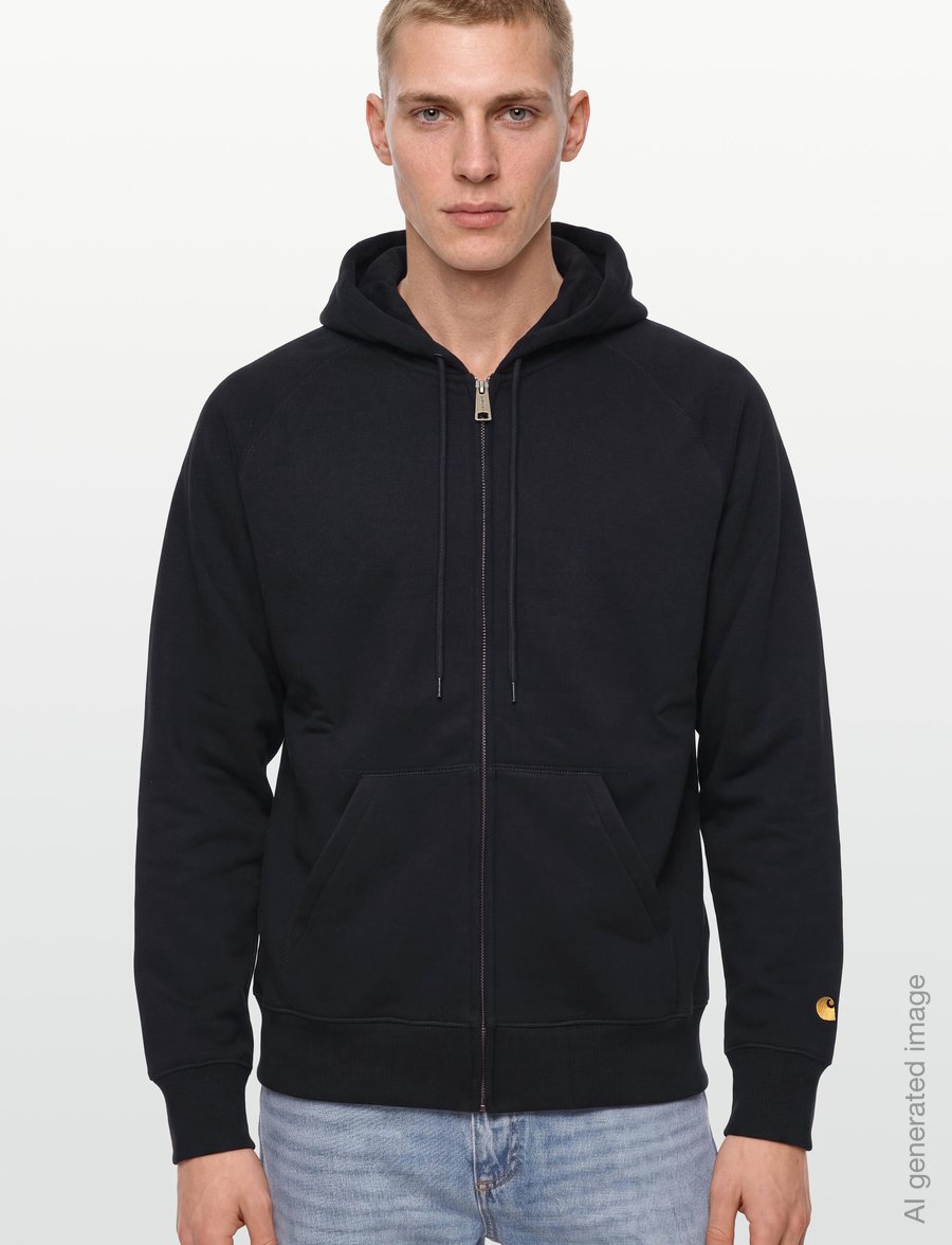 Carhartt WIP - Hooded Chase Jacket - hoodies - black/gold - 3