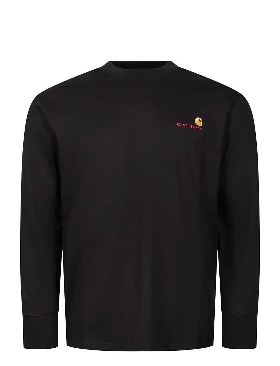 Carhartt WIP - L S American Script T Shirt - langärmelige t-shirts - black - 0