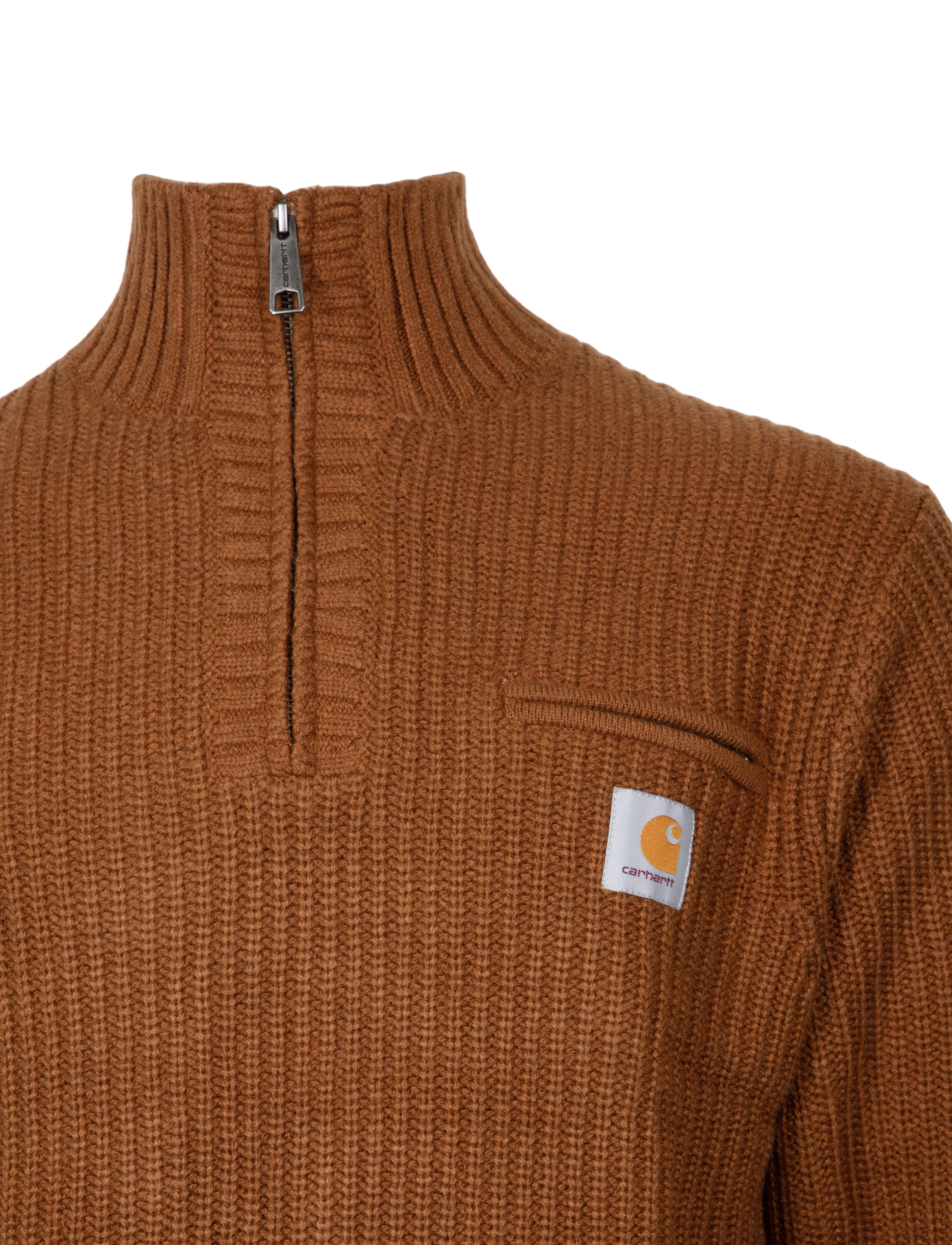 Carhartt WIP - Detroit Half Zip Sweater - half zip-tröjor - brown - 2