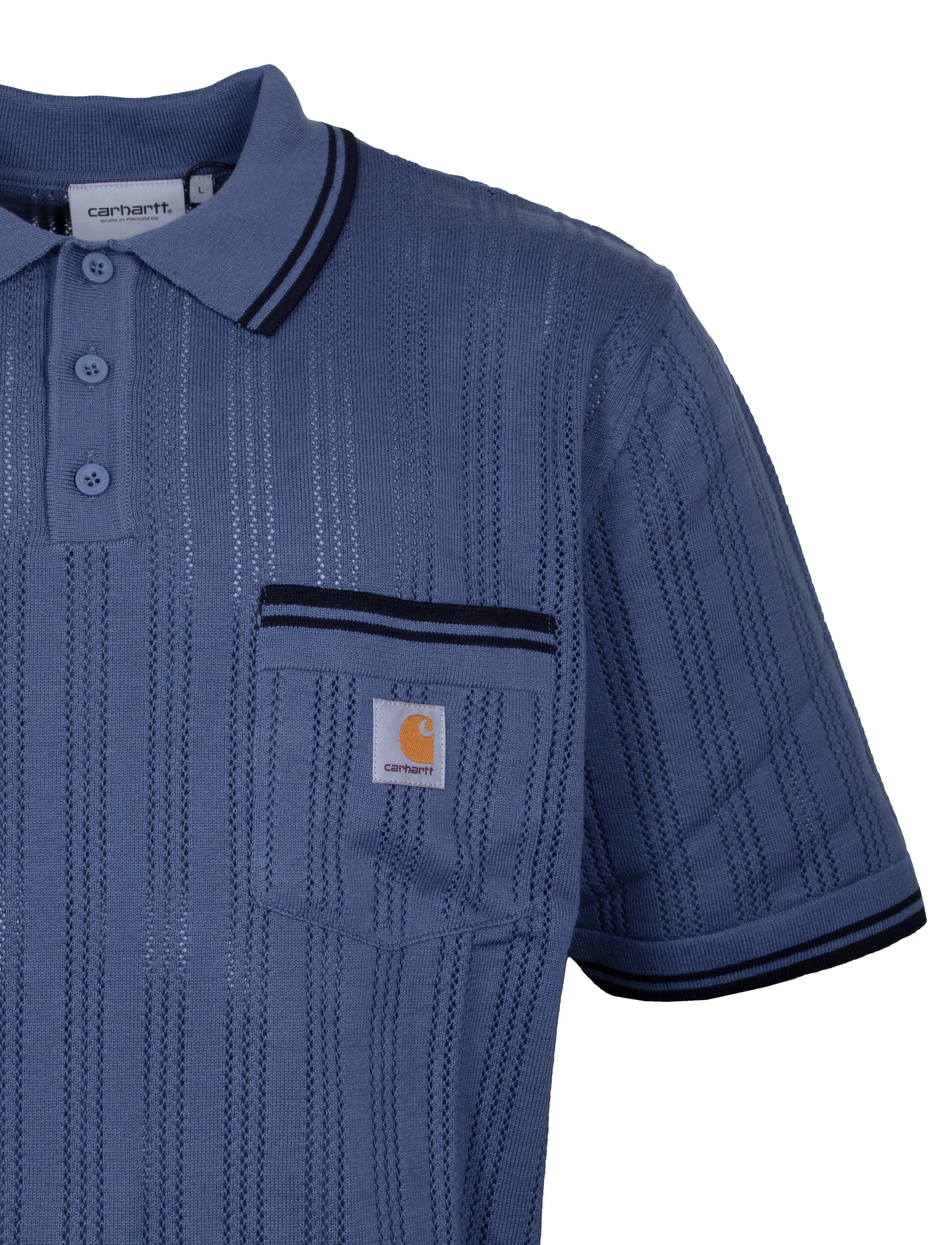 Carhartt WIP - Ramsey Knit Polo shirt - blue - 2