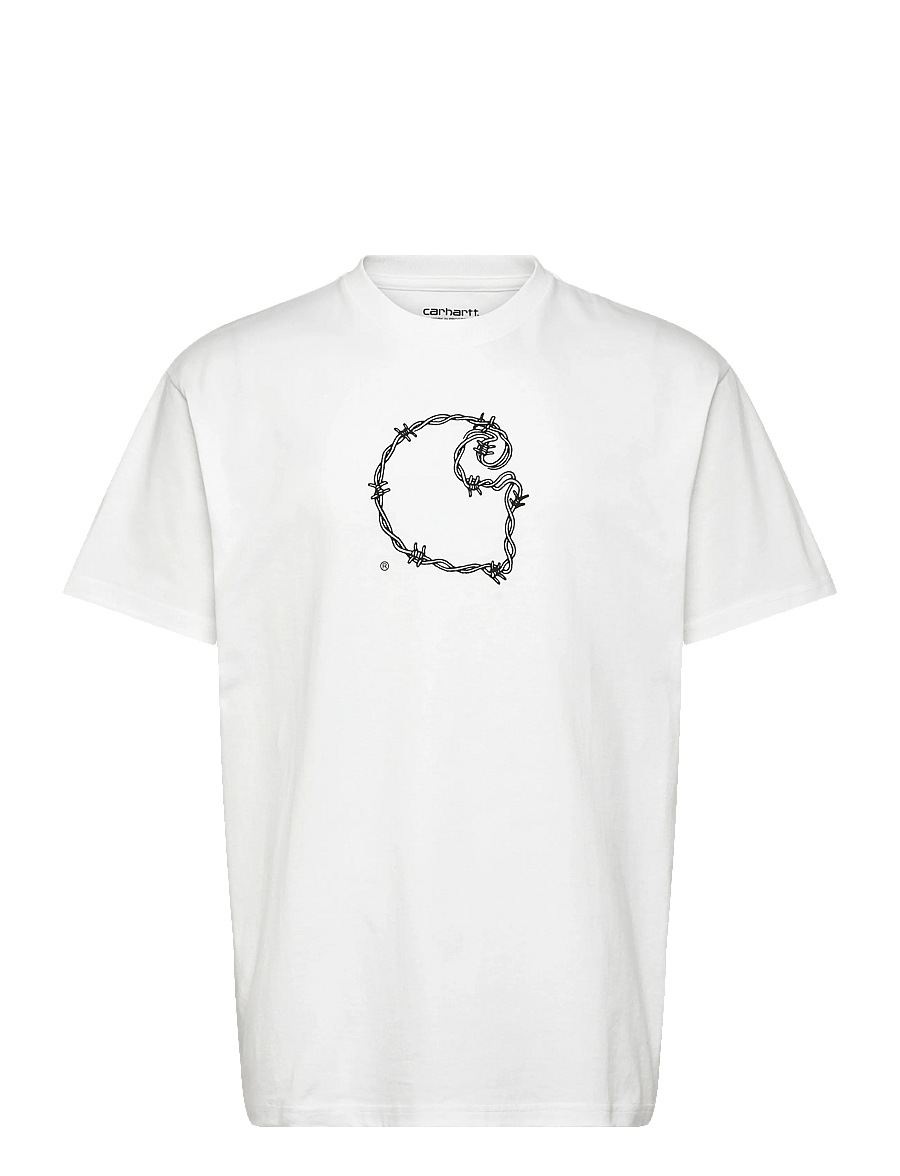 Carhartt WIP - WIP Barbwire C T-Shirt - kurzärmelige t-shirts - white - 0