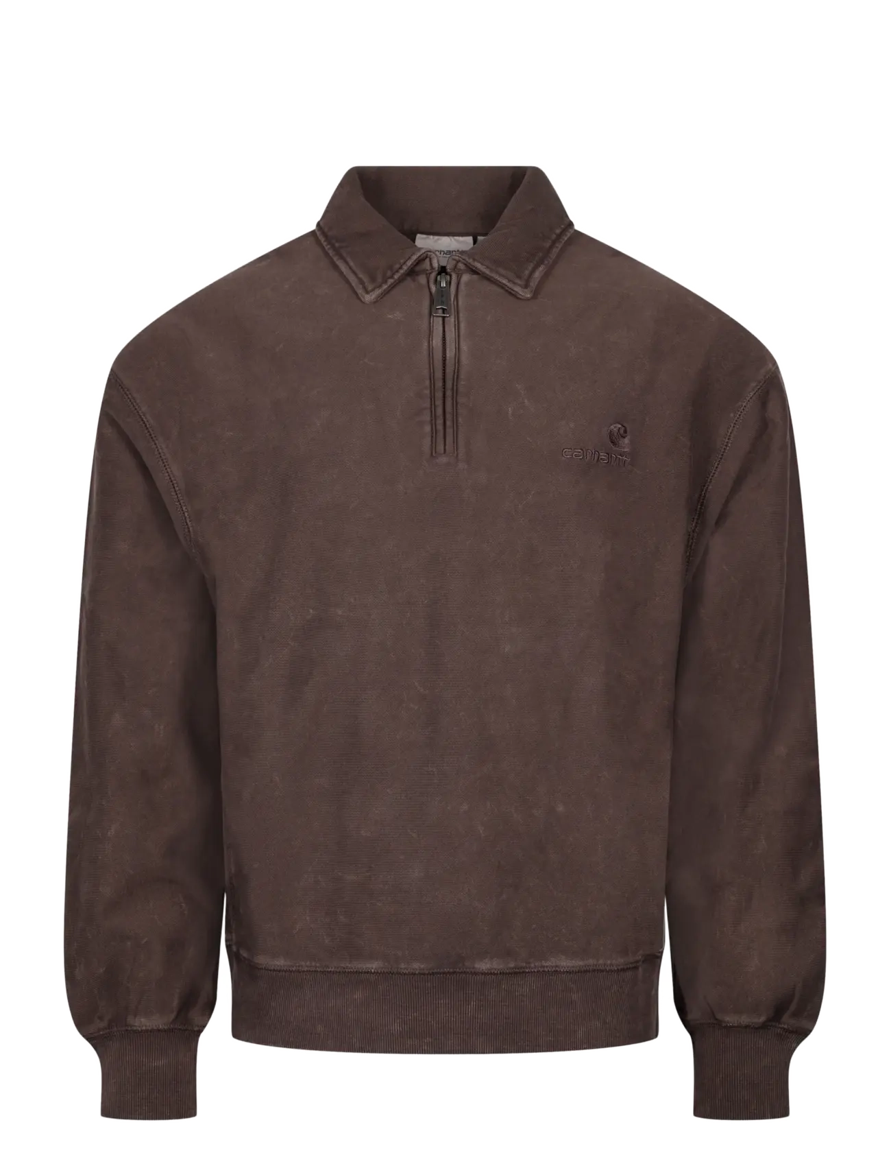 Carhartt WIP Lambert Polo Sweatshirt - Sweatshirts - BROWN / brown