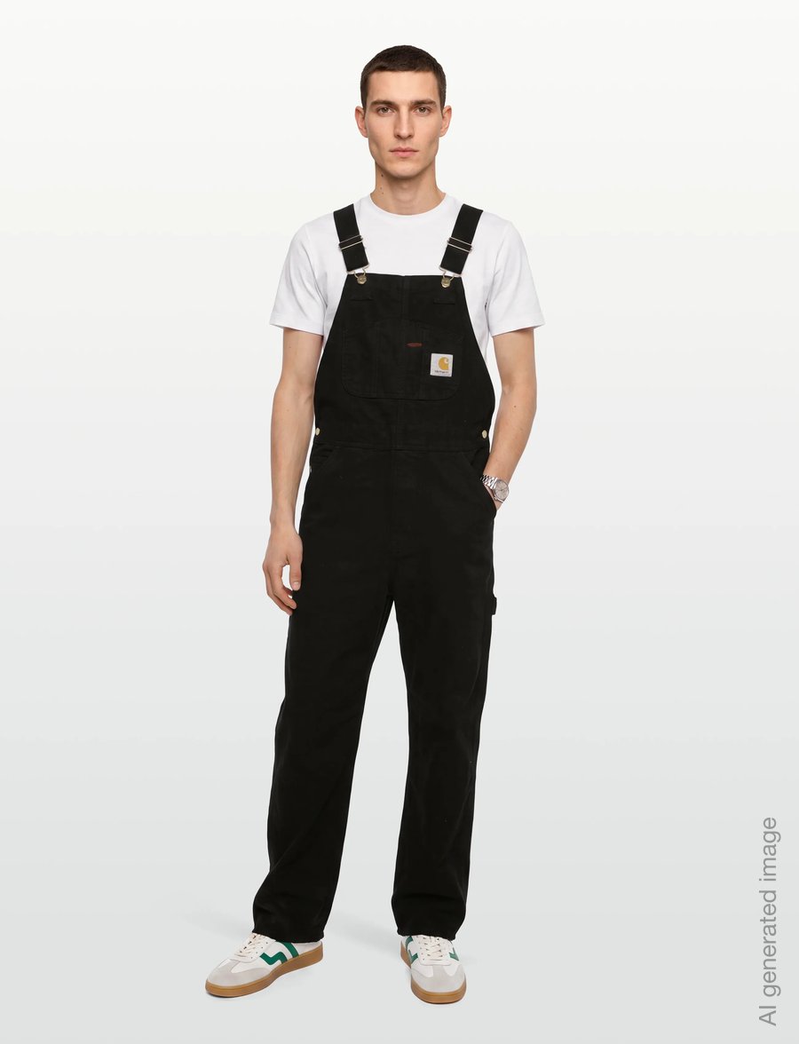 Carhartt WIP - Bib Overall Dearborn - loose jeans - black rinsed - 0