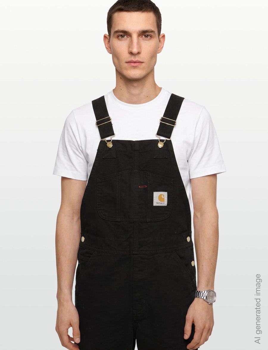 Carhartt WIP - Bib Overall Dearborn - loose jeans - black rinsed - 3