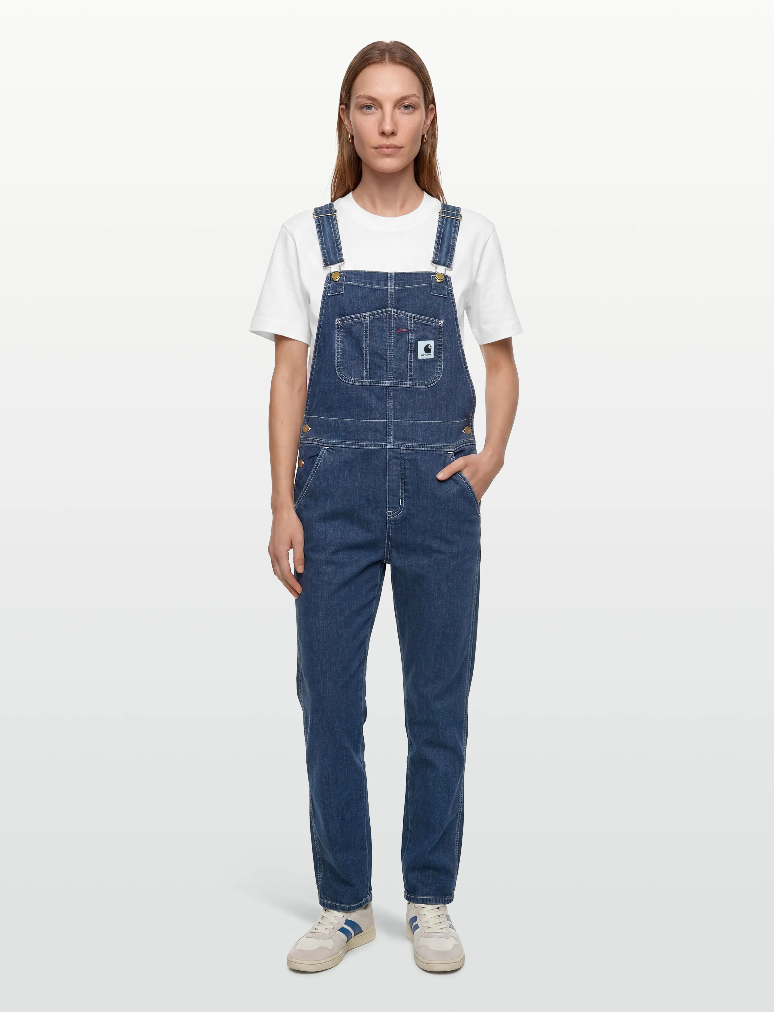Carhartt WIP - W' Bib Overall Gallatin - bukser & jeans - blue stone washed - 0