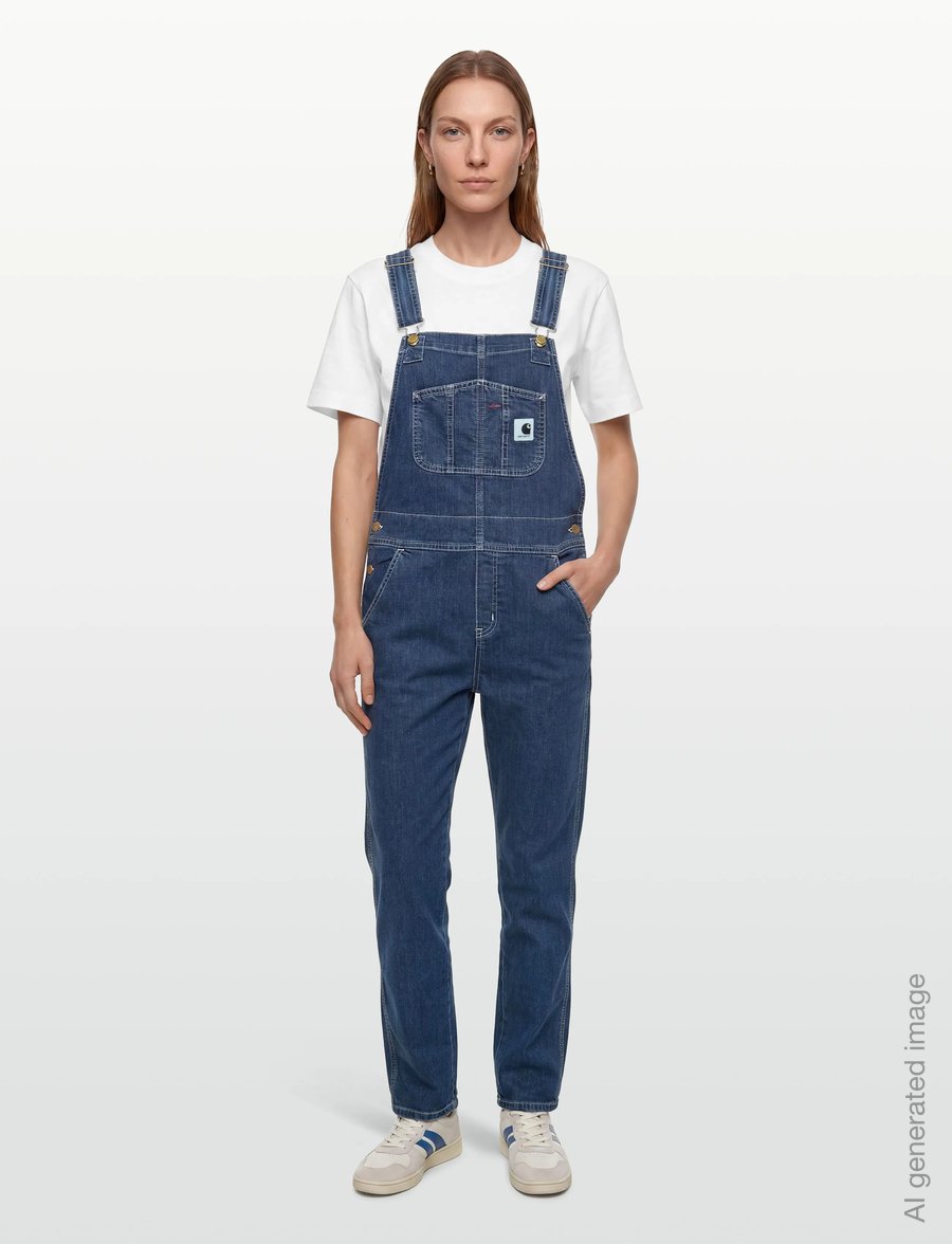 Carhartt WIP - W' Bib Overall Gallatin - gerade jeans - blue stone washed - 0