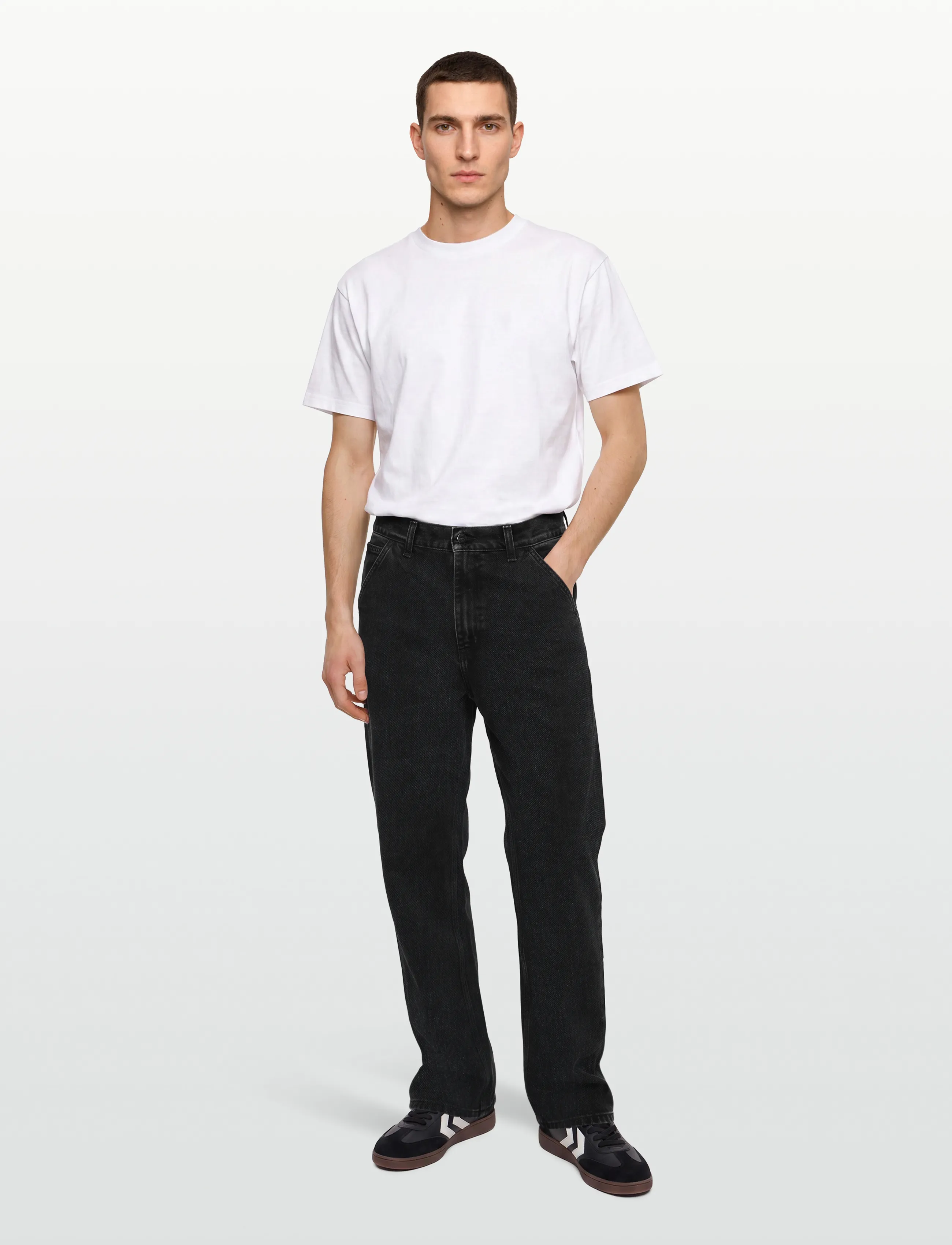 Carhartt WIP - Single Knee Pant Maitland - trousers & jeans - black stone washed - 0