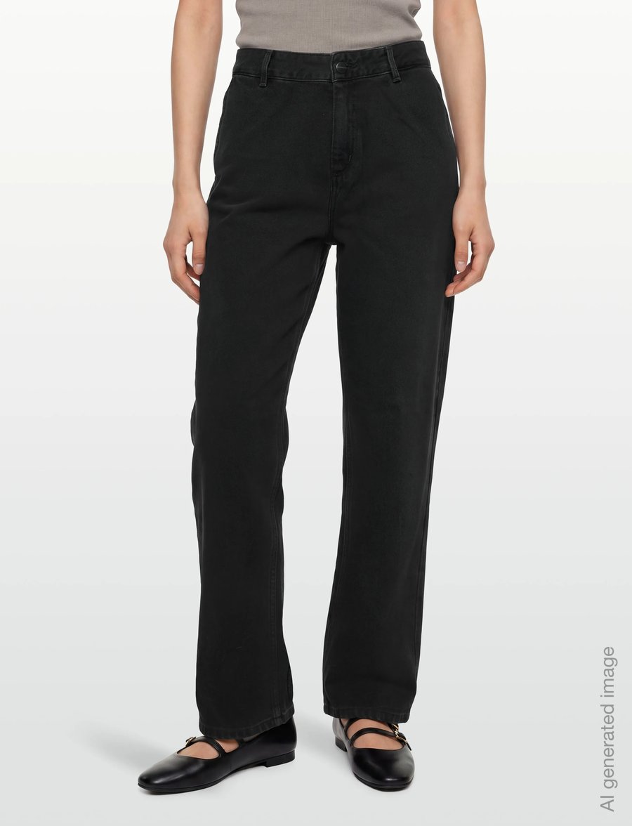 Carhartt WIP - W' Pierce Pant Straight Maverick - raka jeans - black stone washed - 3