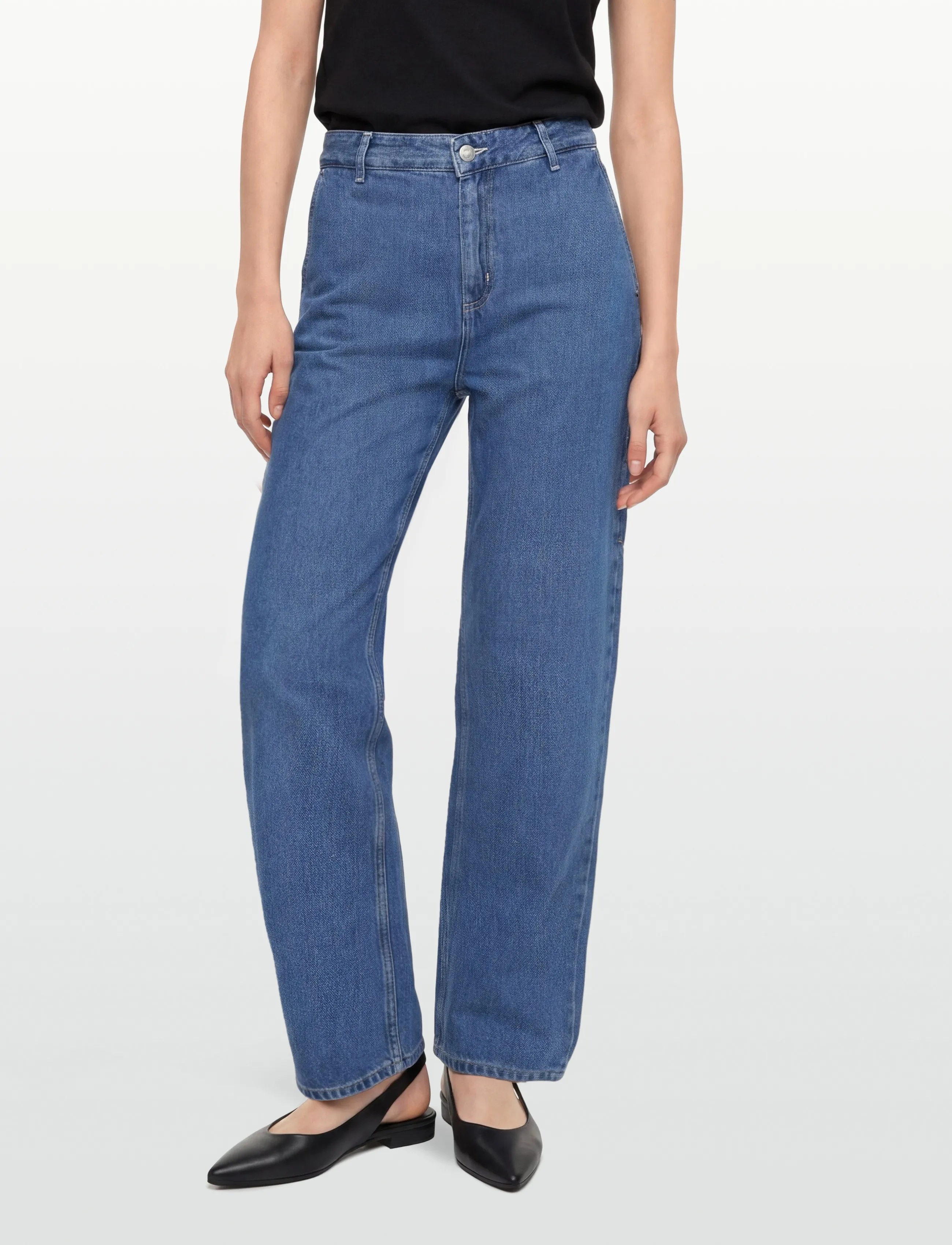 Carhartt WIP - W' Pierce Pant Straight Maverick - hørbukser - blue stone washed - 3