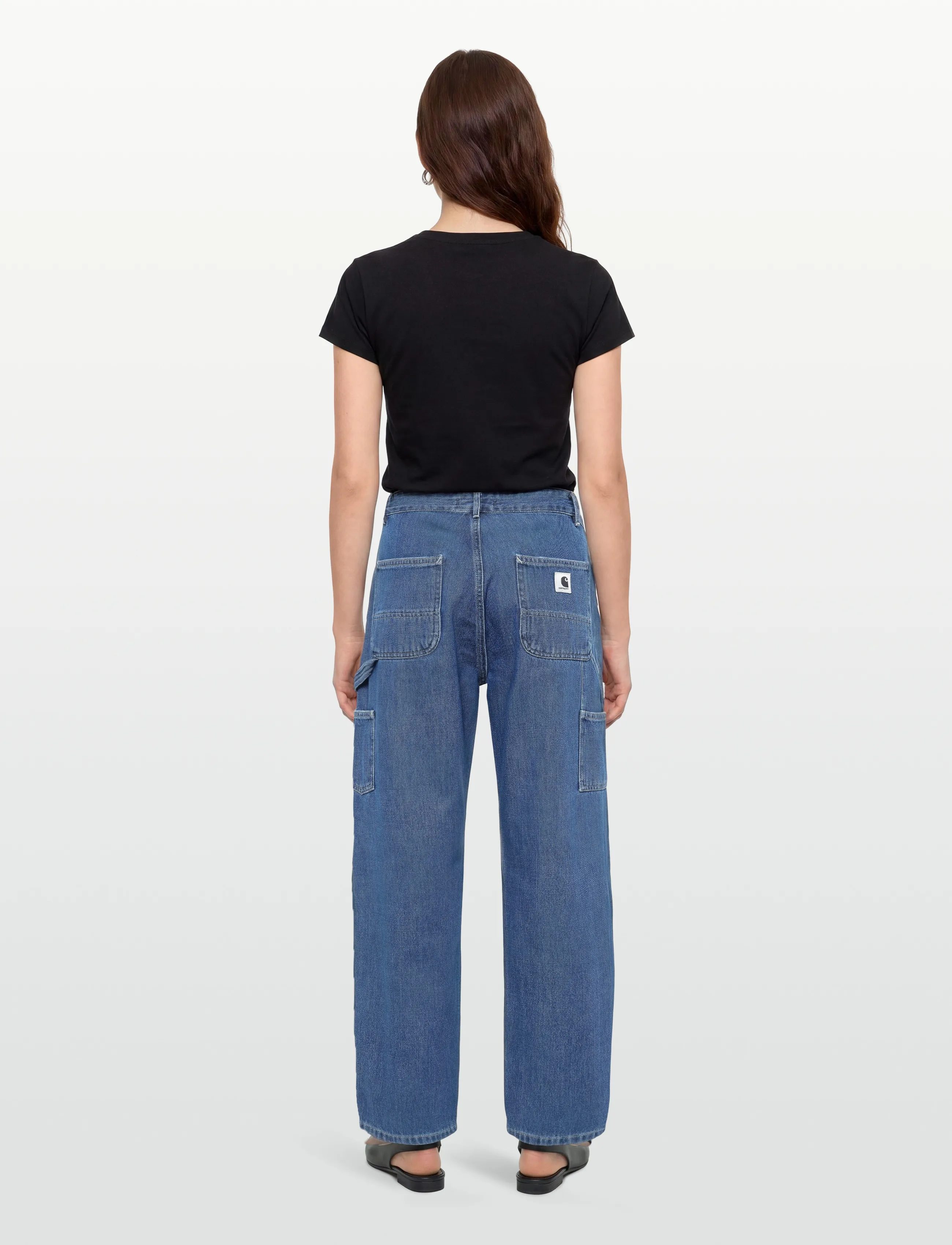 Carhartt WIP - W' Pierce Pant Straight Maverick - hørbukser - blue stone washed - 4