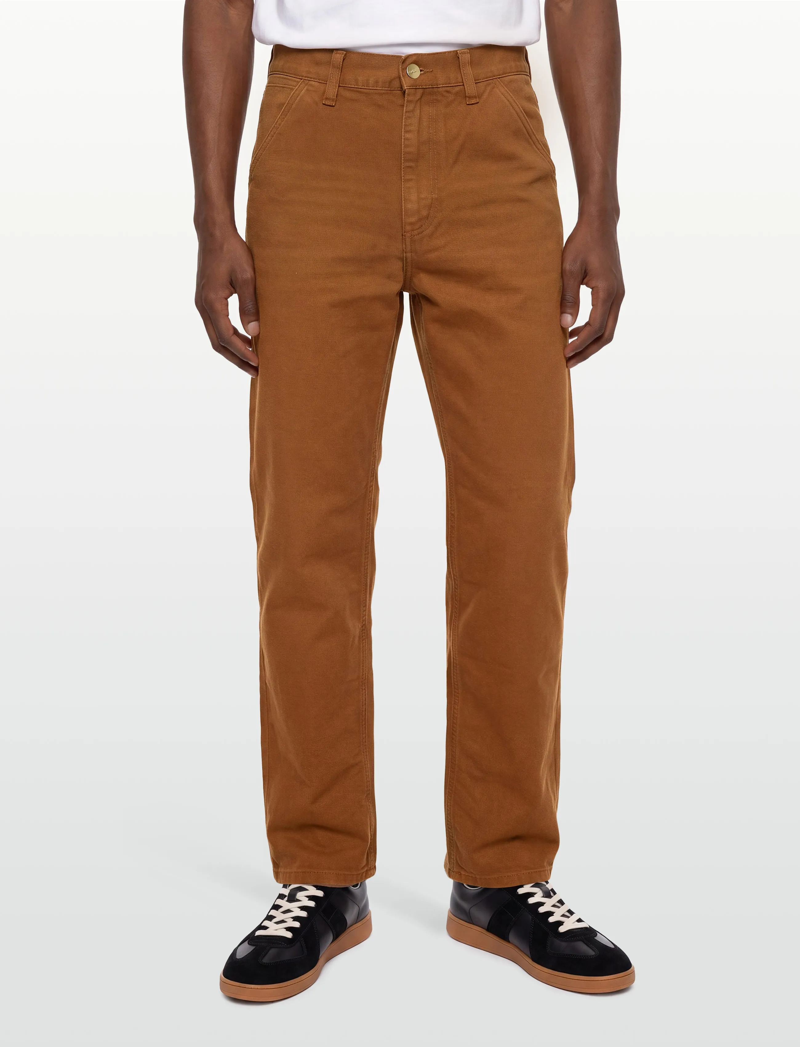 Carhartt WIP - Single Knee Pant Dearborn - casual trousers - deep h brown - 3