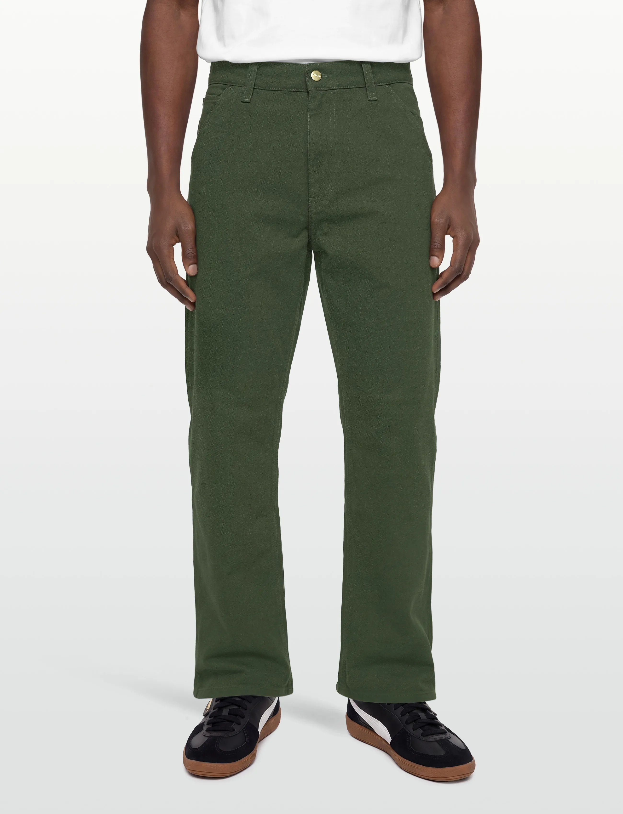 Carhartt WIP - Single Knee Pant Dearborn - casual trousers - tarragon rinsed - 3