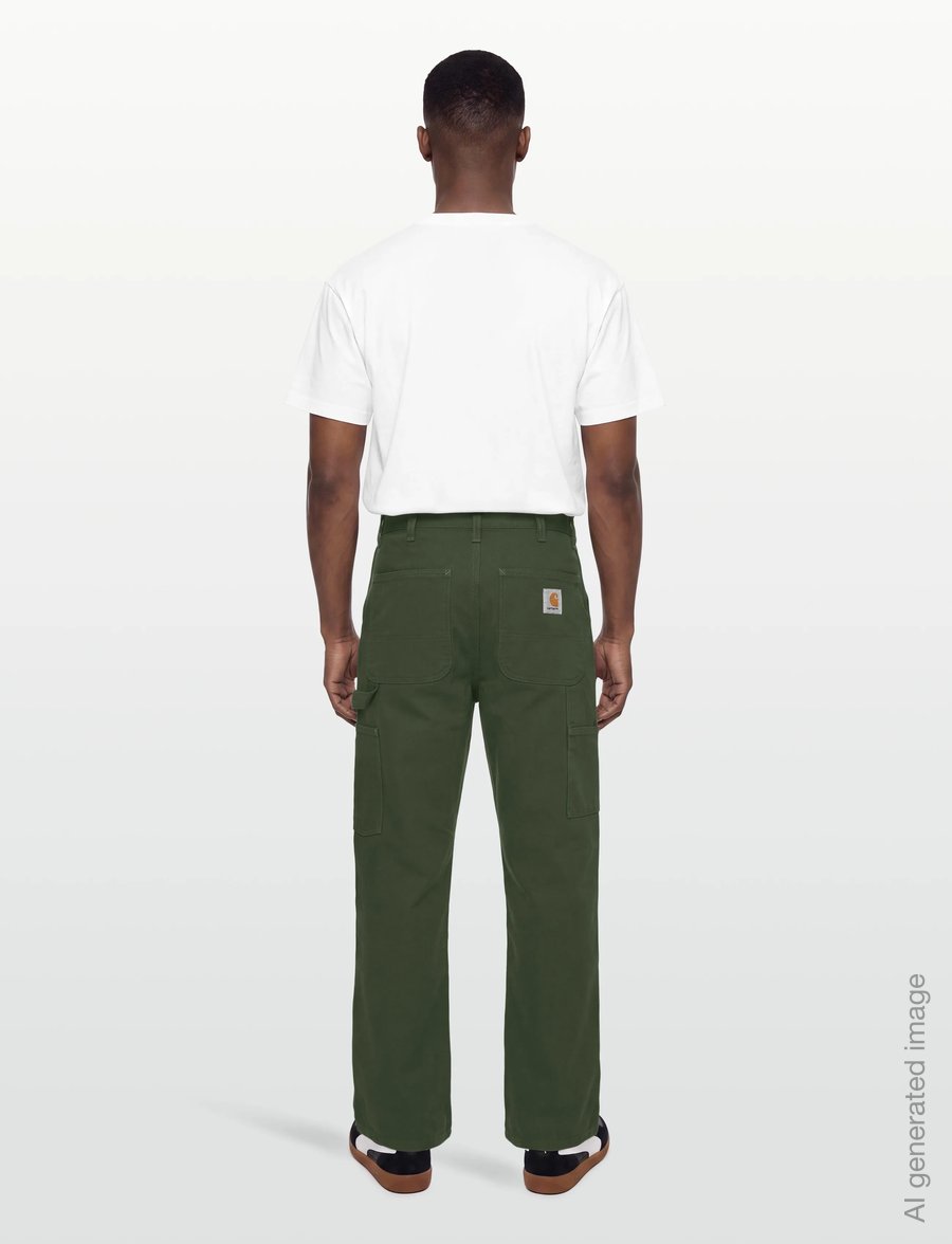 Carhartt WIP - Single Knee Pant Dearborn - casual byxor - tarragon rinsed - 4
