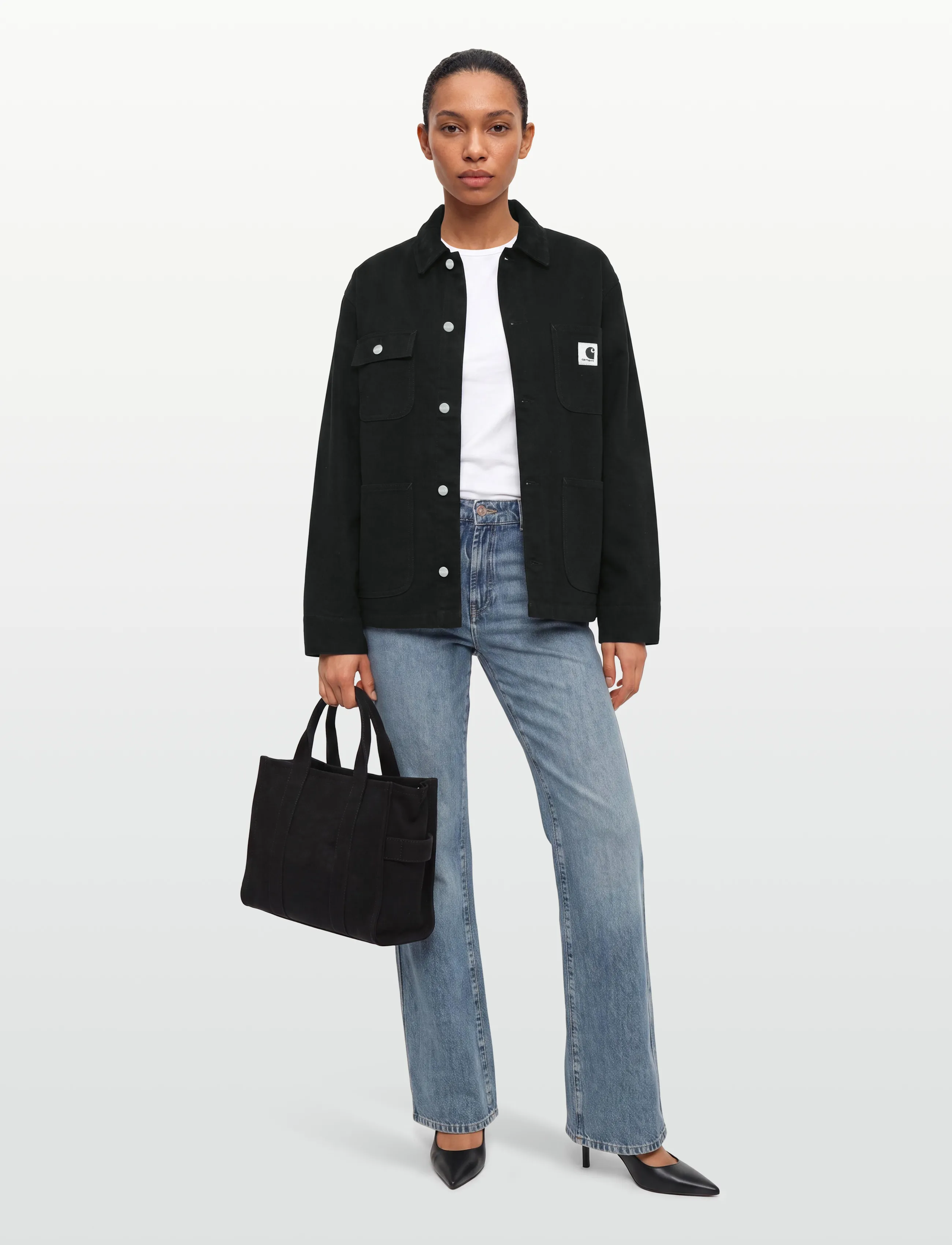 Carhartt WIP - W' OG Michigan Coat Dearborn (Summer) - Üleriided - black / black rinsed - 0