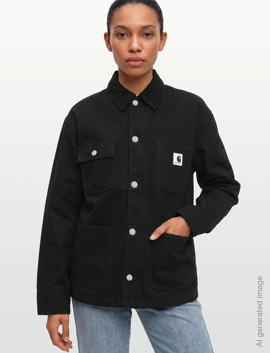 Carhartt WIP - W' OG Michigan Coat Dearborn (Summer) - teksatagid - black / black rinsed - 3
