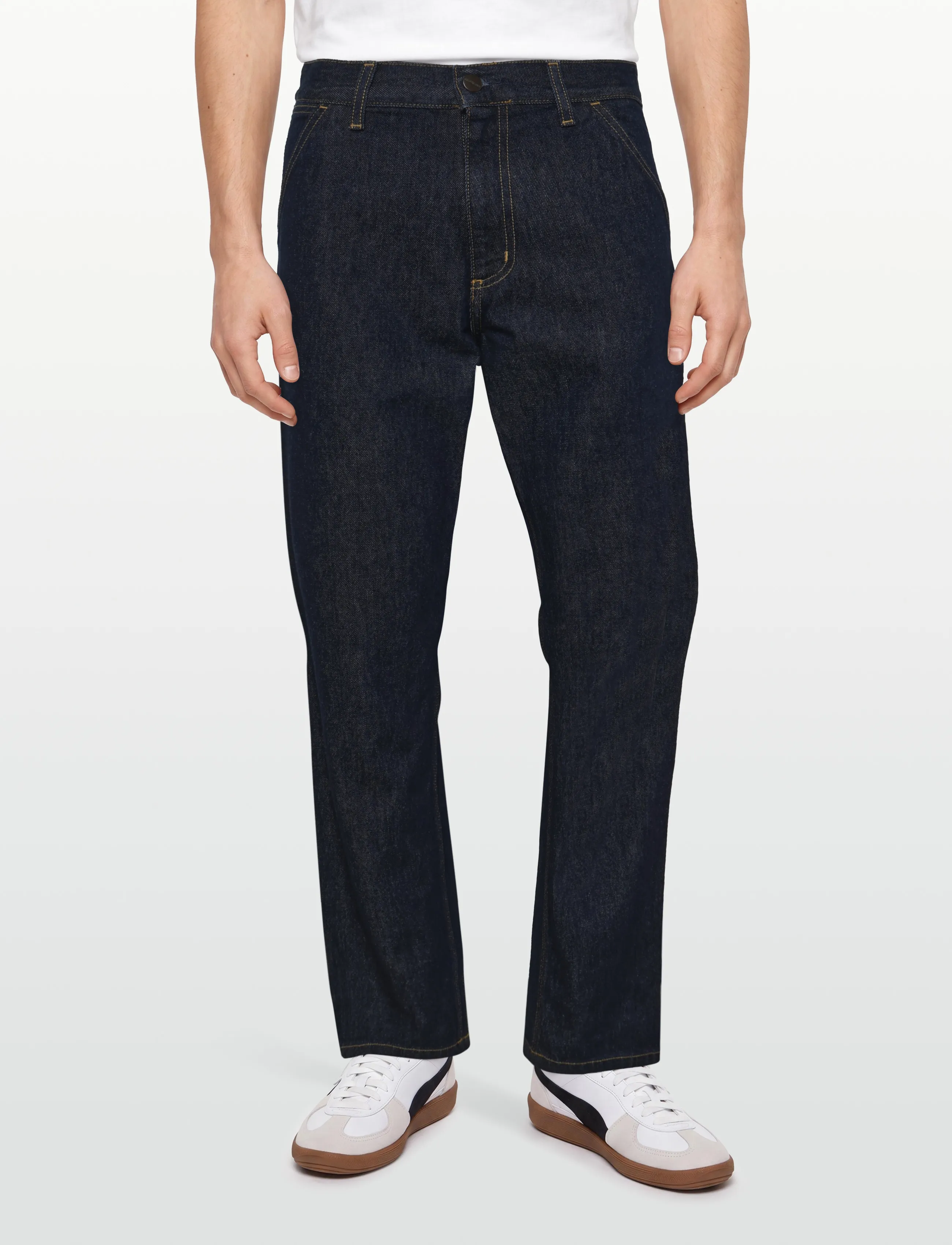 Carhartt WIP - Single Knee Pant Smith - mænd - blue rinsed - 3