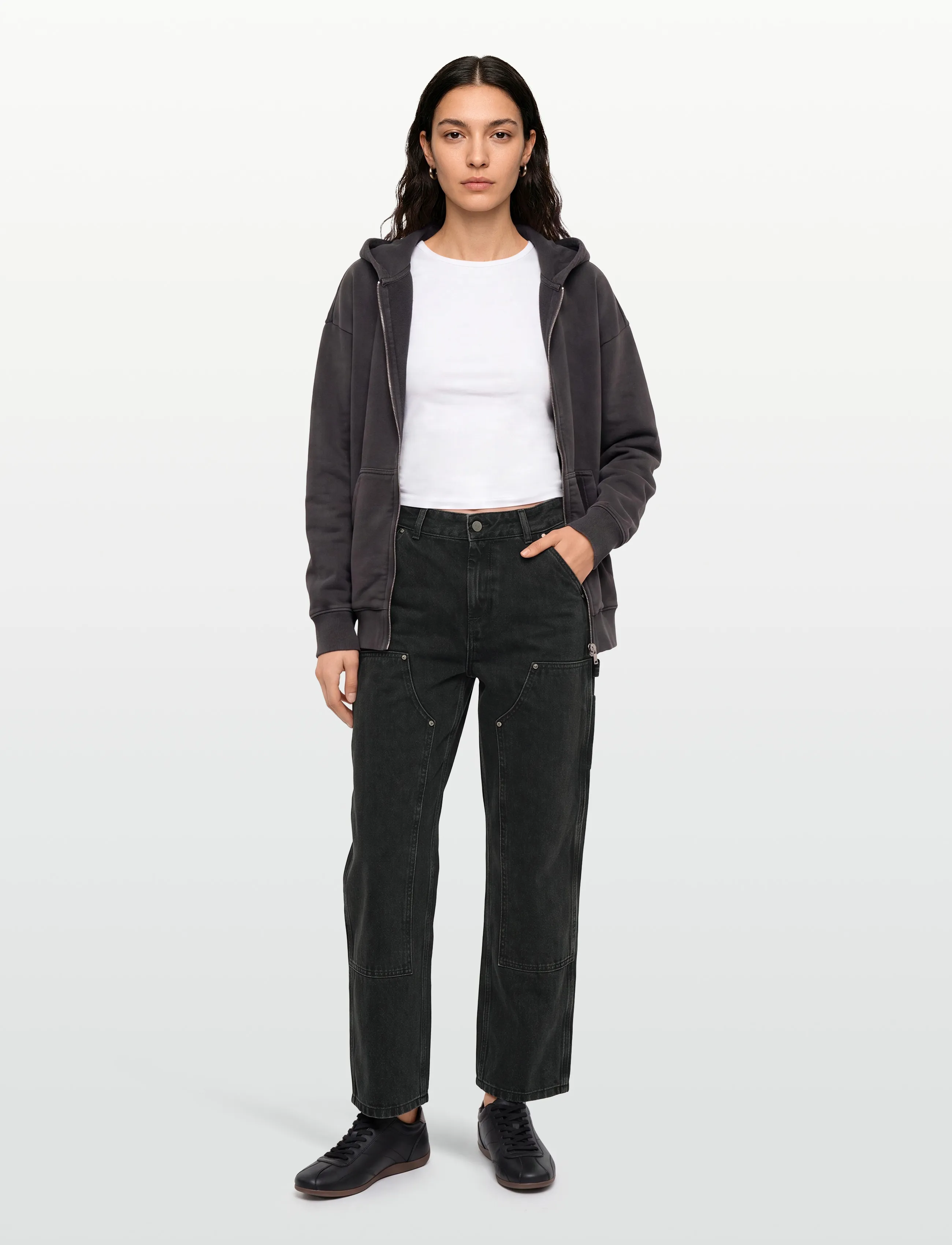 Carhartt WIP - W' Nash DK Pant - straight jeans - black stone washed - 0