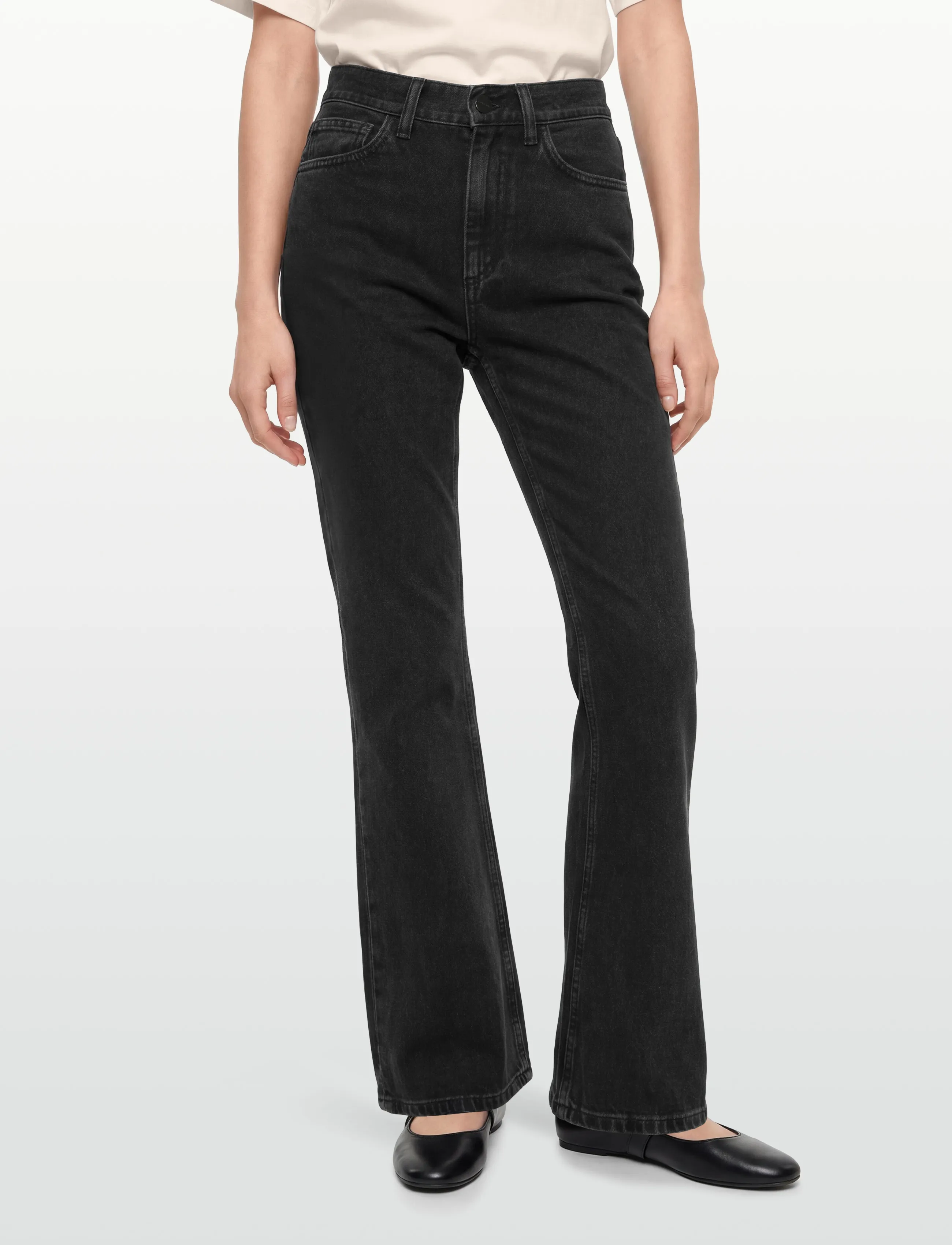 Carhartt WIP - W' Varney Pant - platėjantys džinsai - black stone washed - 3