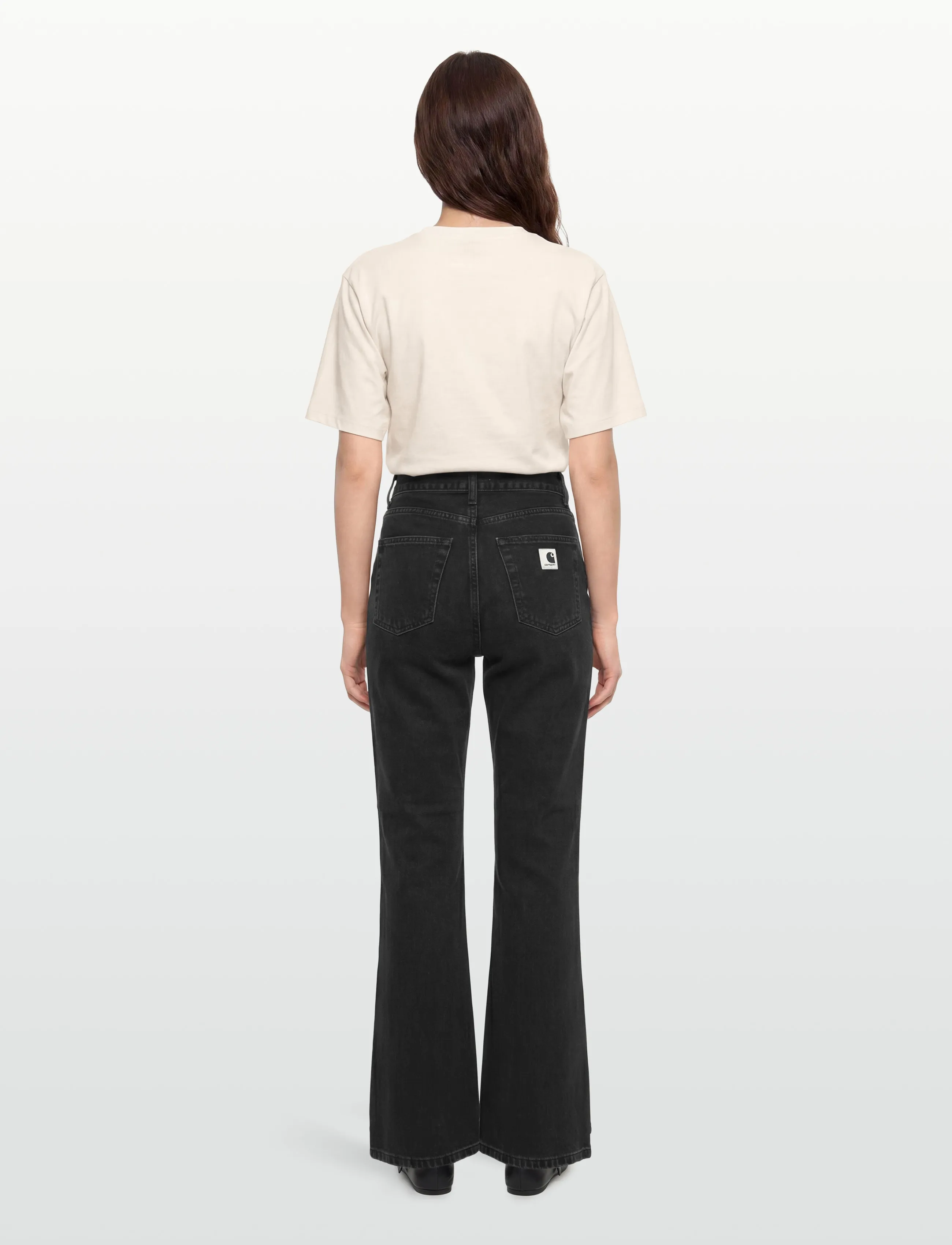 Carhartt WIP - W' Varney Pant - platėjantys džinsai - black stone washed - 4