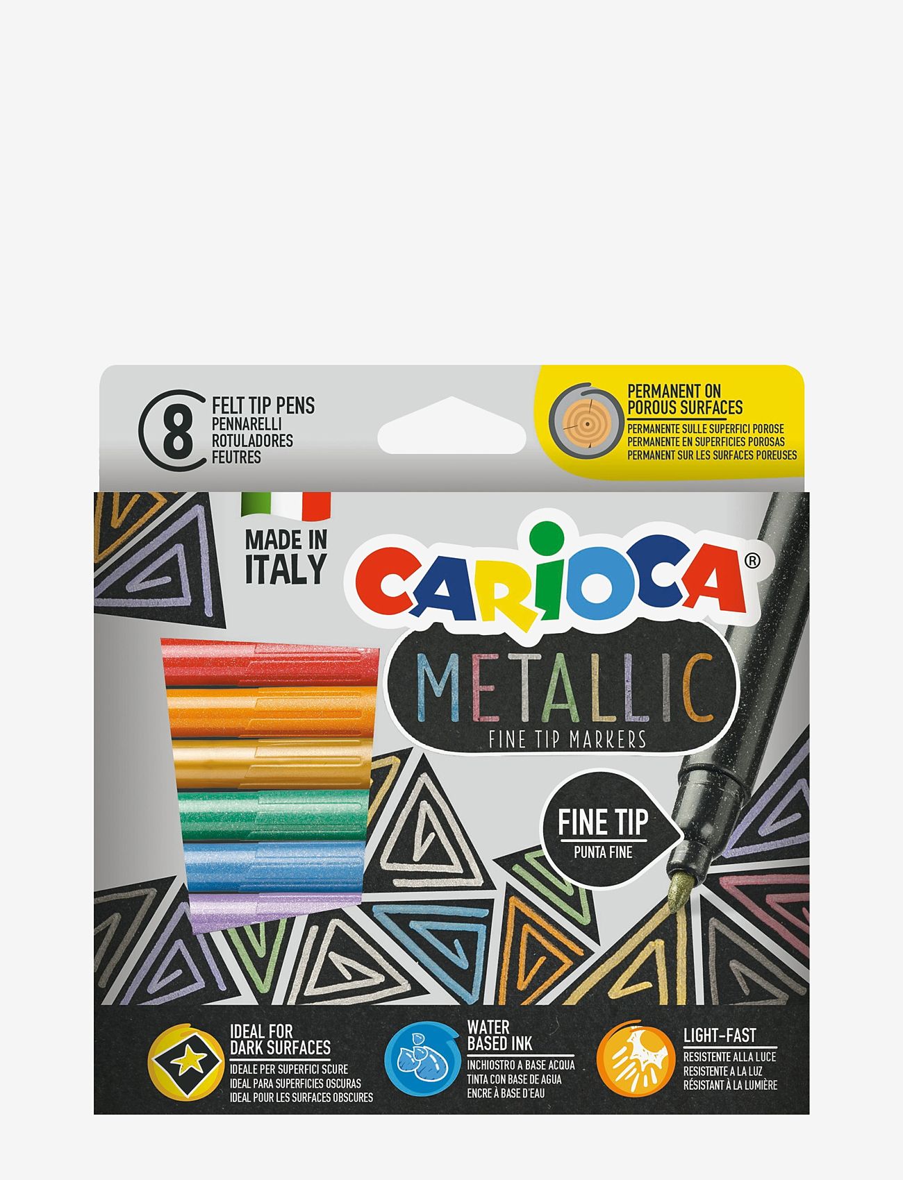 Carioca Carioca Metallic Fineliners, One Size, Multi/patterned, Tegning > Farveblyanter, Børn