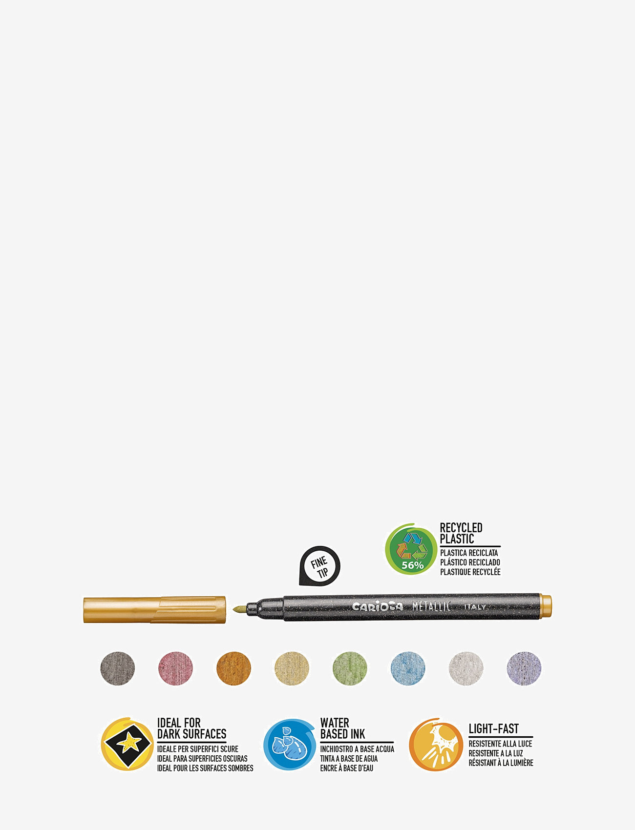 Carioca - CARIOCA METALLIC FINELINERS - farveblyanter - silver - 1