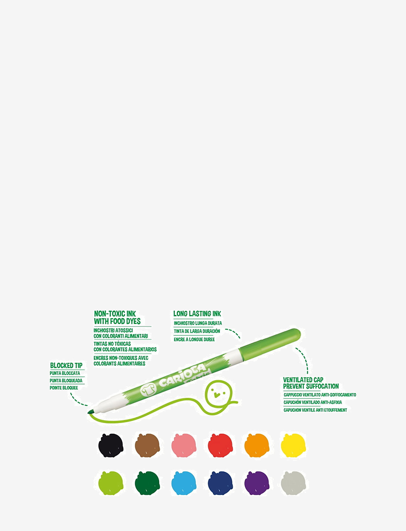 Carioca - CARIOCA TEXTILPENNOR 10ST - blyanter - multi - 1