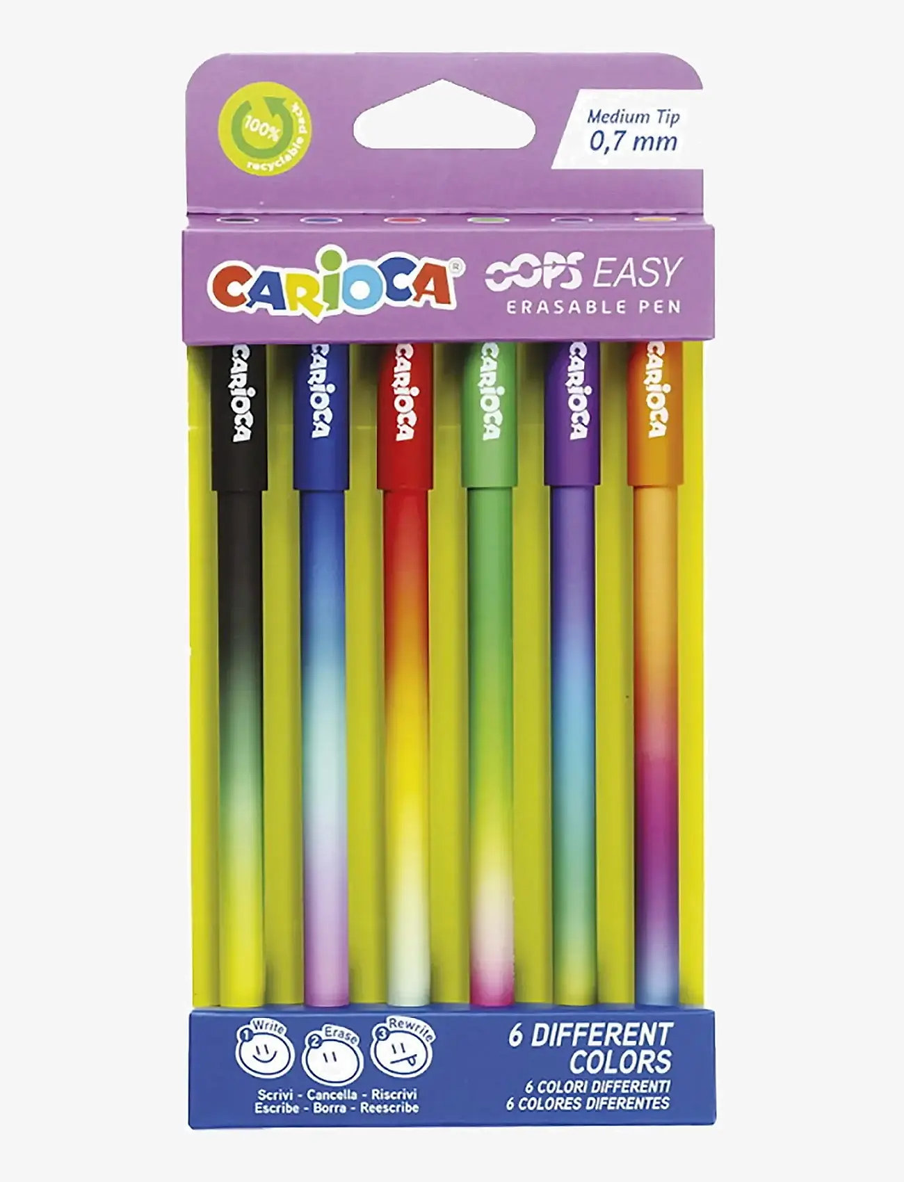 Carioca - CARIOCA OOPS SUDDBAR BLÄCKPENNA 6 ST - lyijykynät - multi - 0