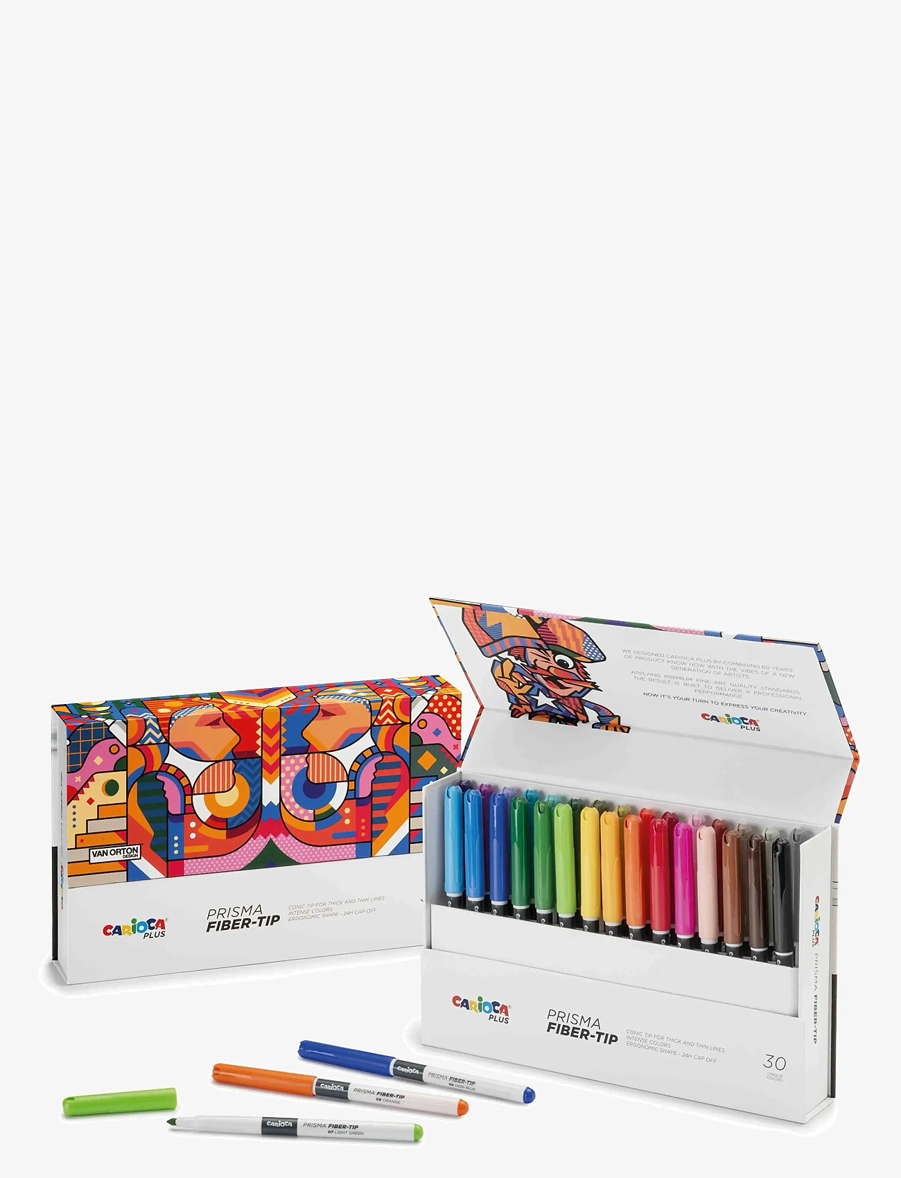 Carioca - CARIOCA PLUS PRISMA FIBERPENNOR 30-PACK - pennor - multi - 1