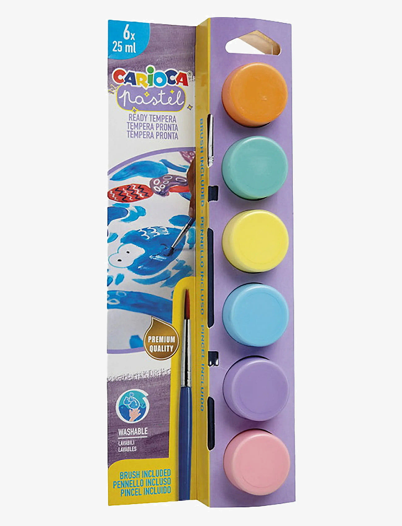 Carioca - CARIOCA TEMPERAFÄRG 6 X 25 ML PASTELL - maling - multi - 0