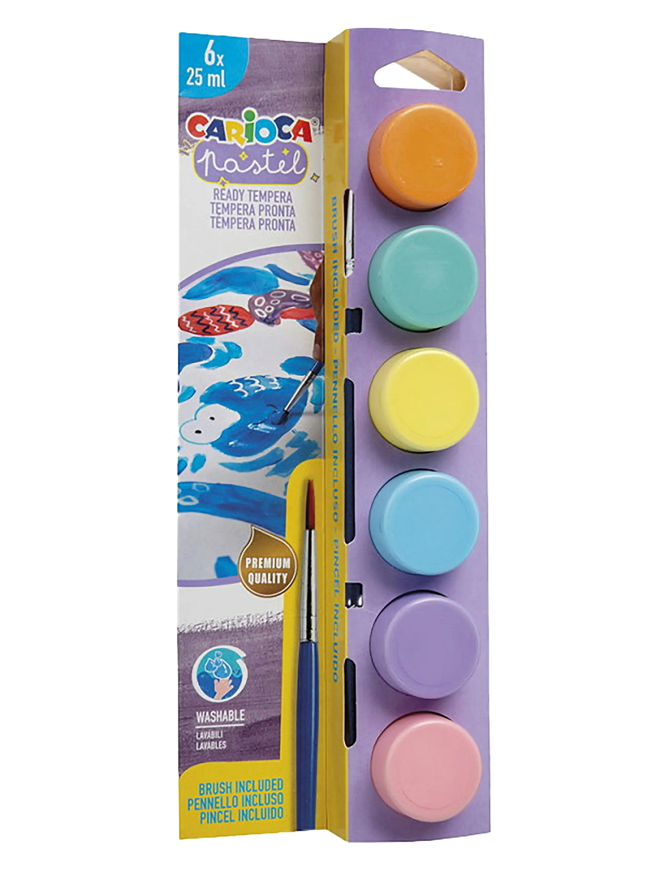 Carioca CARIOCA TEMPERAFÄRG 6 X 25 ML PASTELL - 4 for 3 - MULTI / multi