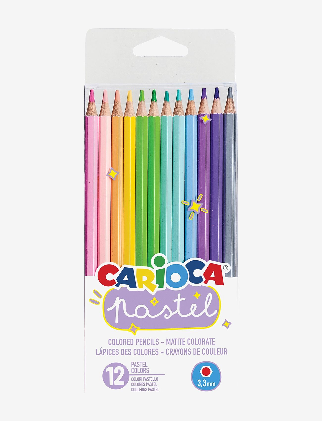 Carioca - CARIOCA FÄRGPENNOR PASTELL 12 ST - coloured pencils - white - 0