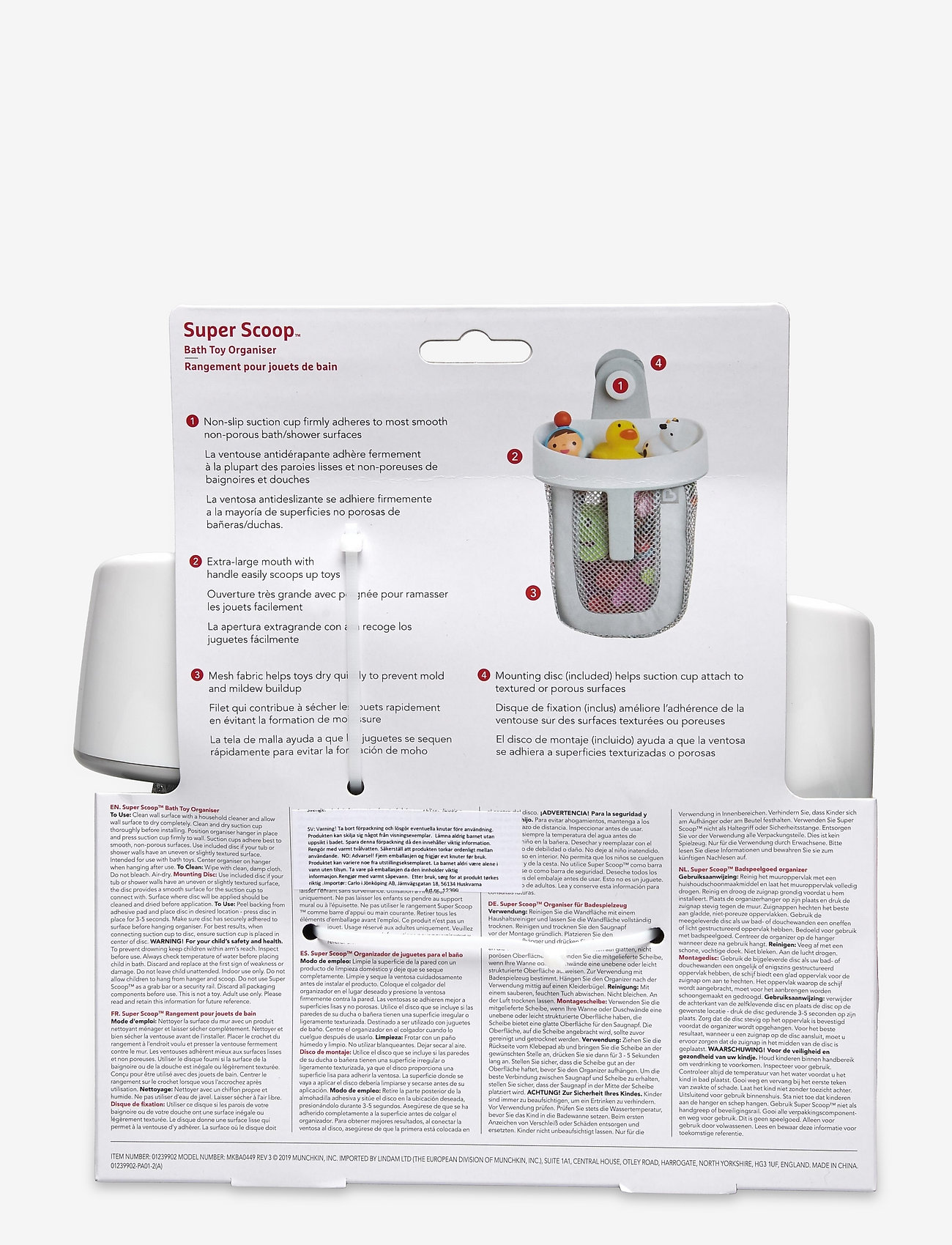 Carlo Baby - Super Scoop Bath Toy Organiser - badelegetøj - grey - 2