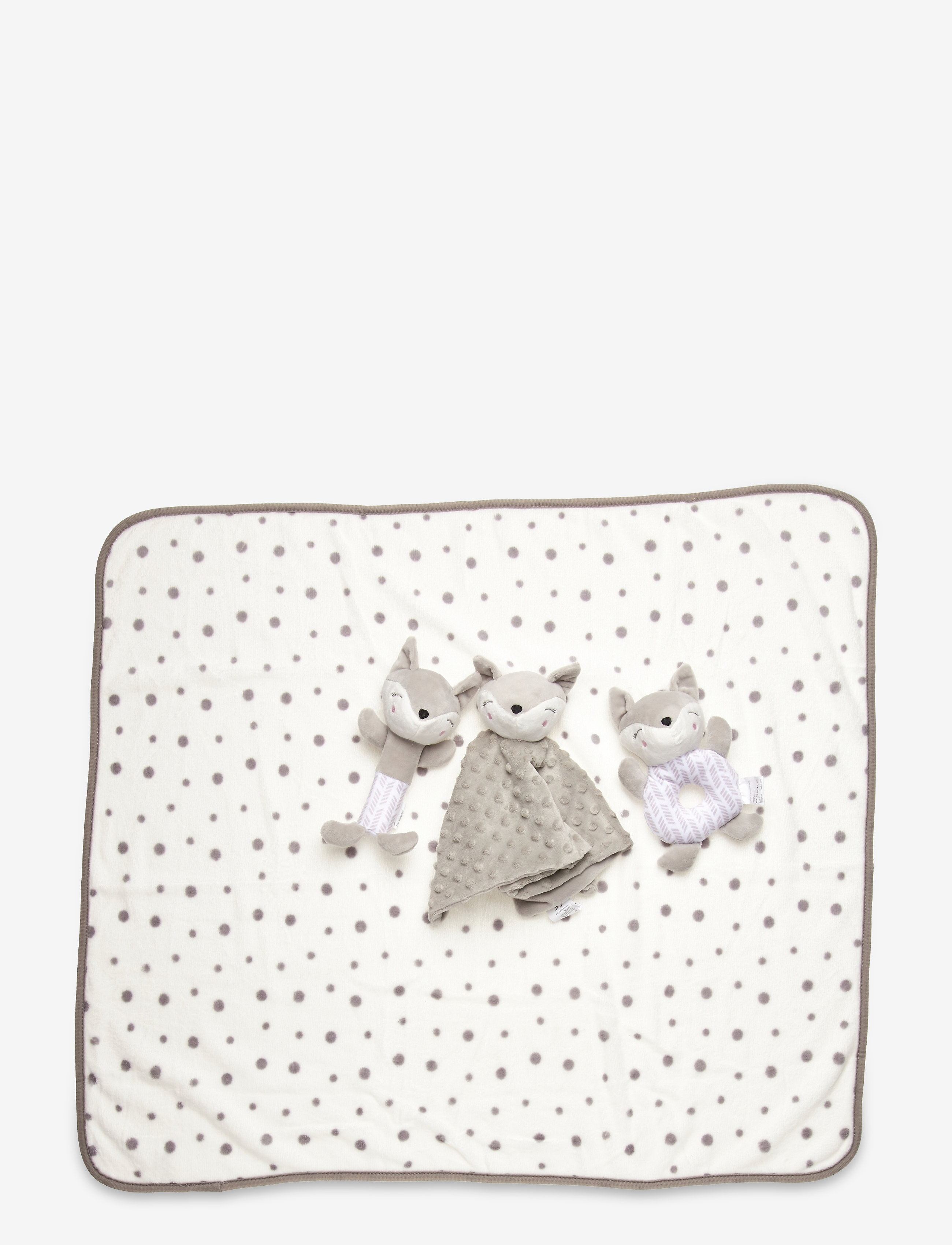 Fleecefilt och Gosedjur Giftset Grå Räv - GREY