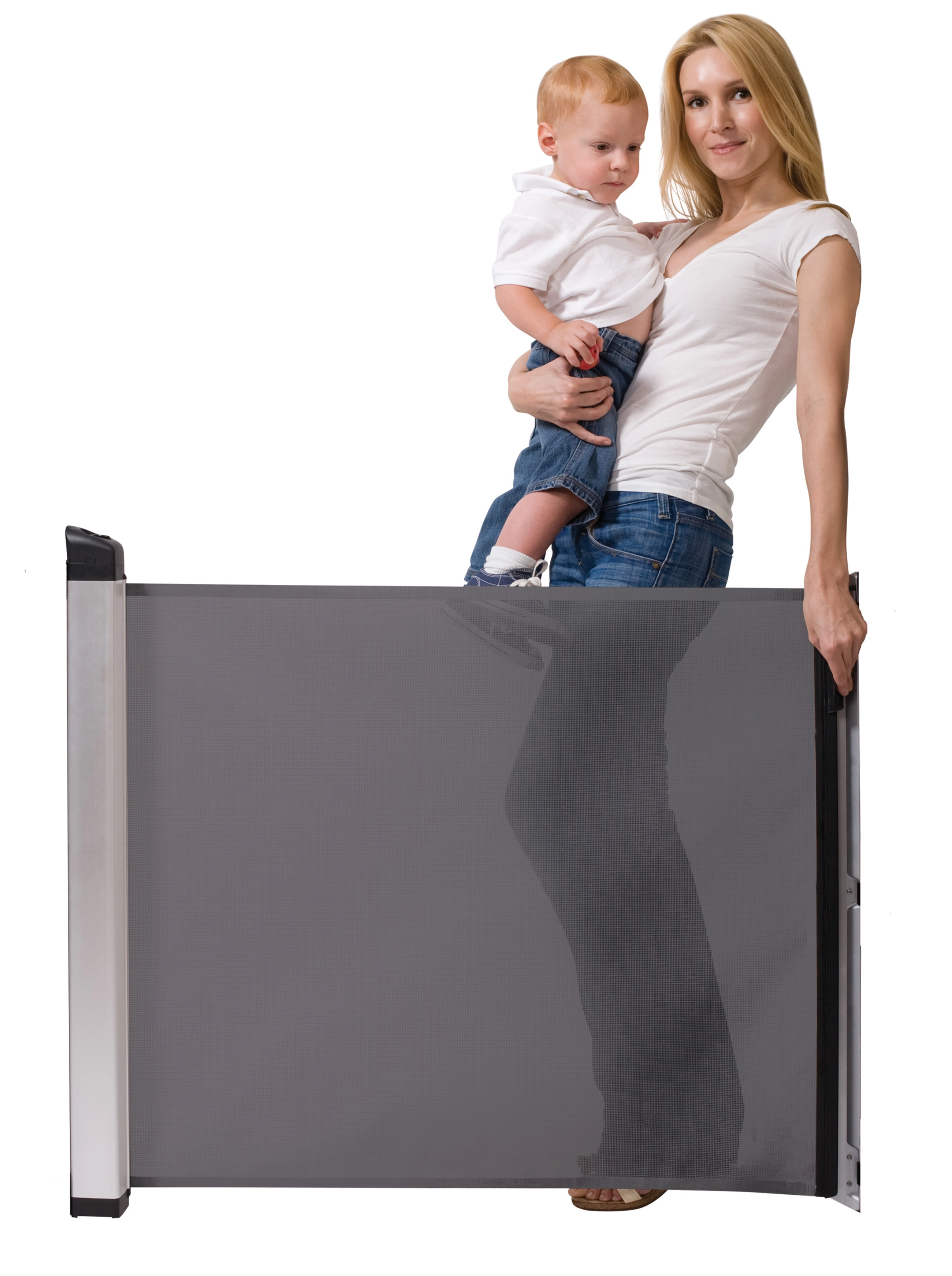 Carlo Baby Kiddy Guard Avant Svart 120 Cm, Børn, Indtrækbar Børnesikkerhedsgitter, Sort, Str: ONE SIZE