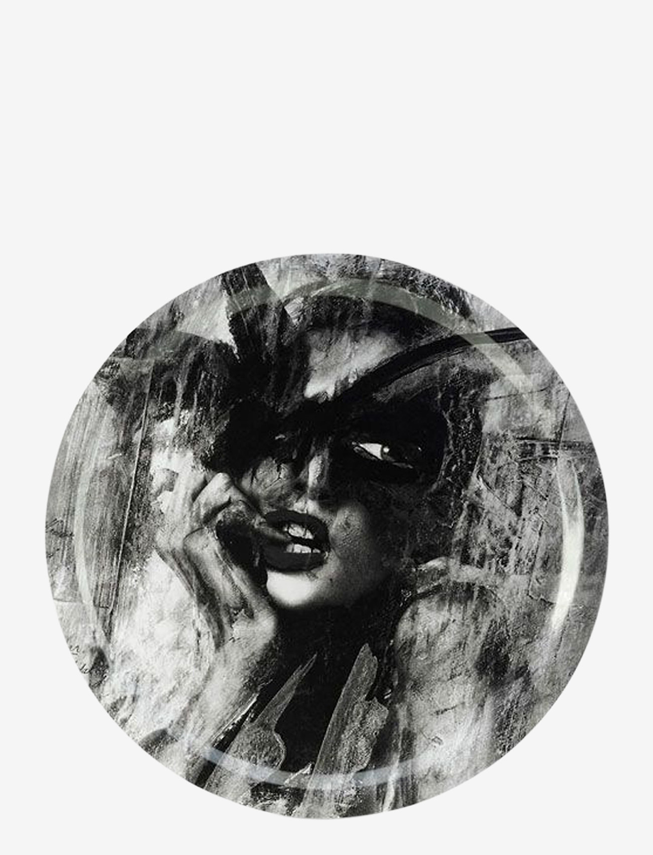 Carolina Gynning - Tray round 31 cm Looking for you - black/white - 0