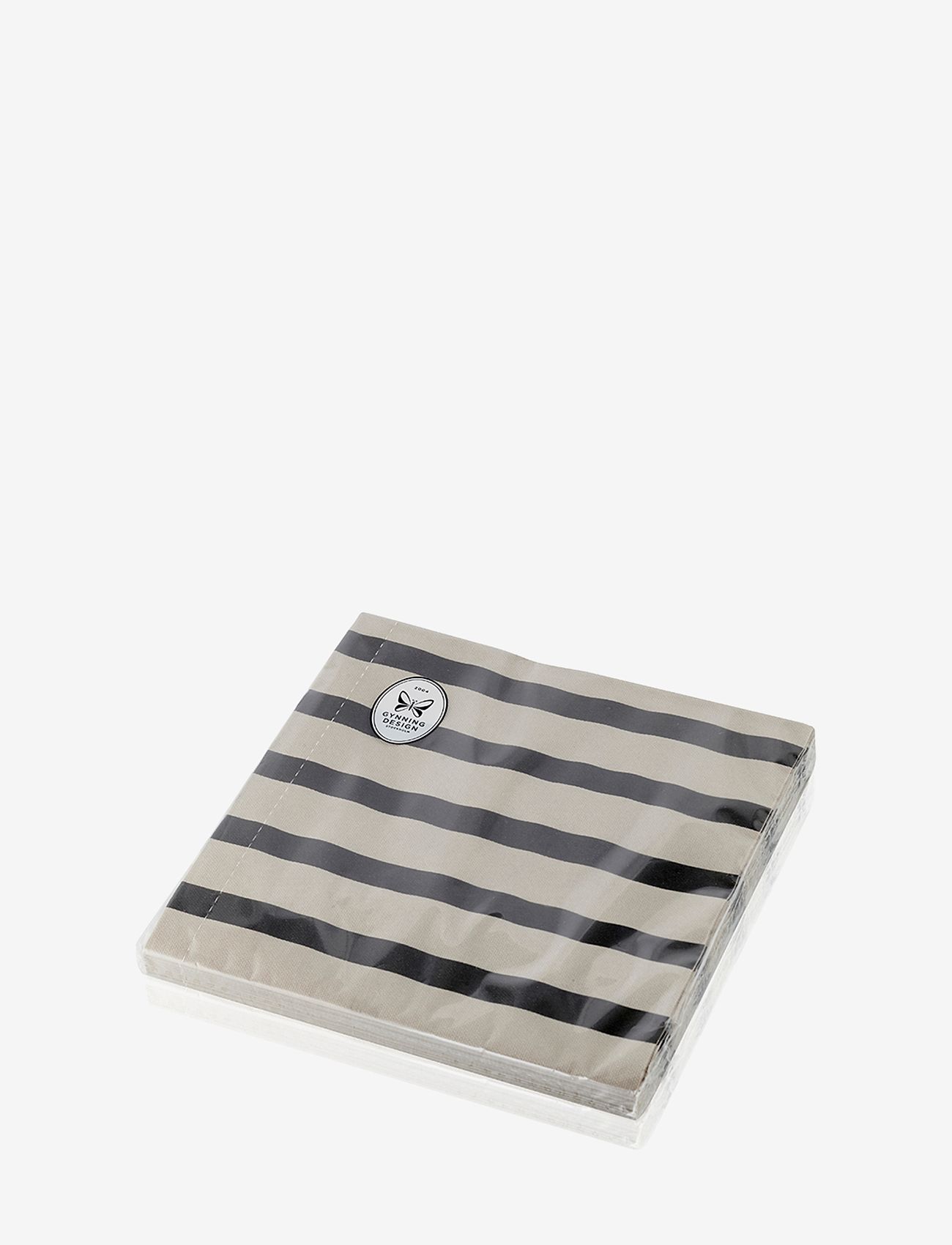 Carolina Gynning - Luxury - napkin - pabersalvrätikud - greige/black stripe - 0