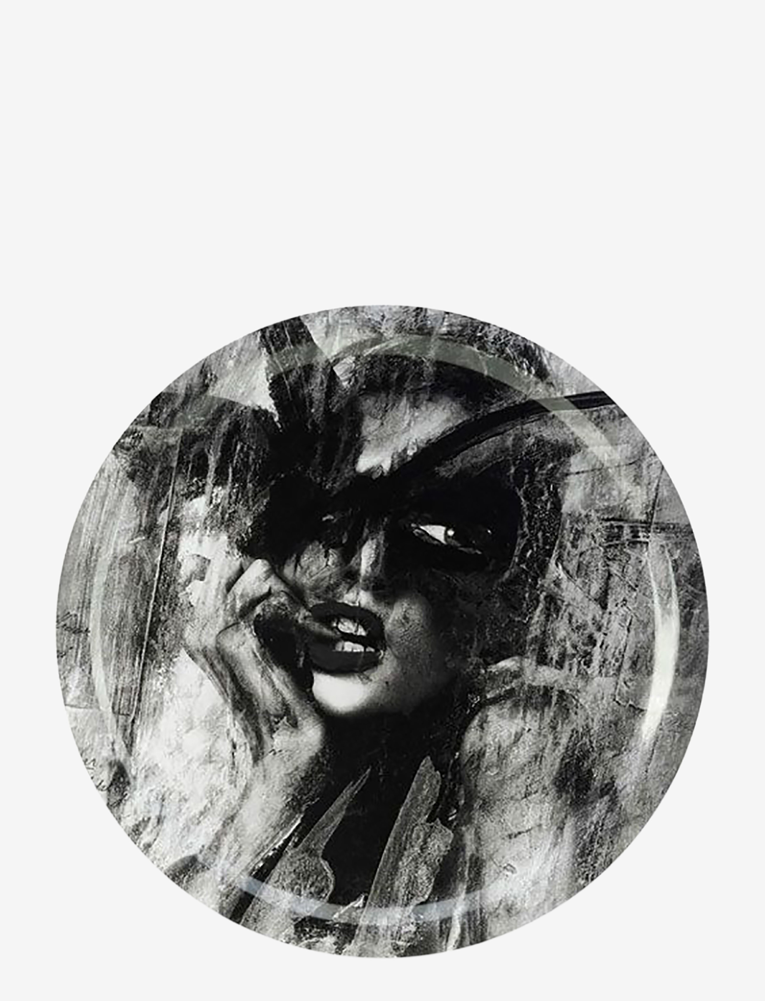Carolina Gynning - Tray round 49 cm Looking for you - black/white - 0