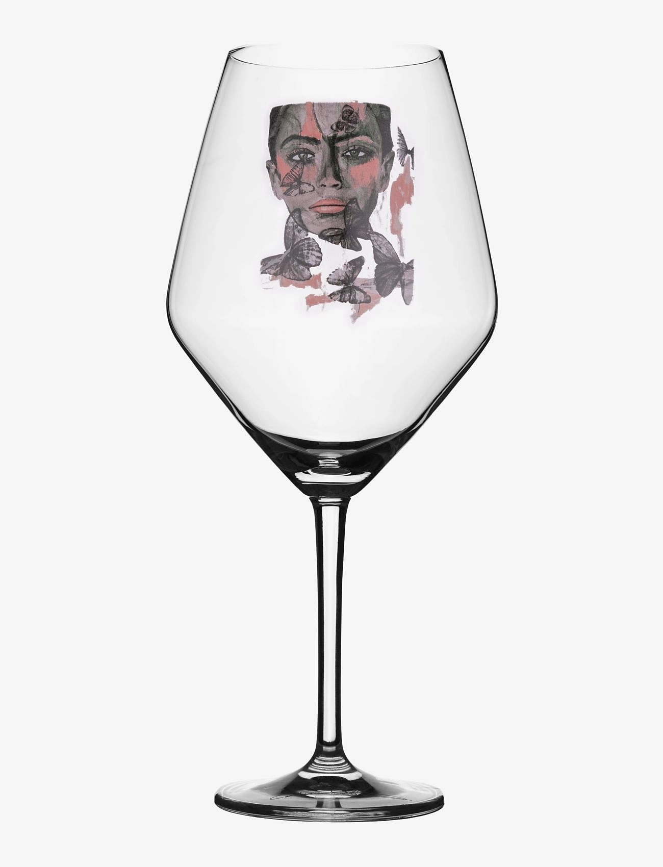 Carolina Gynning Butterfly Queen Wine Glass, 75 CL, Nackt - White Glasses, Homeware