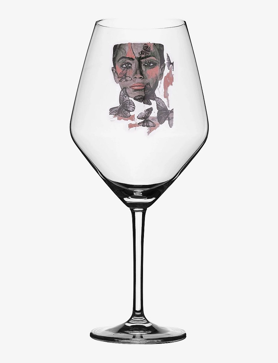 Carolina Gynning - Butterfly Queen Wine glass - valge veini pokaalid - clear with decal - 0