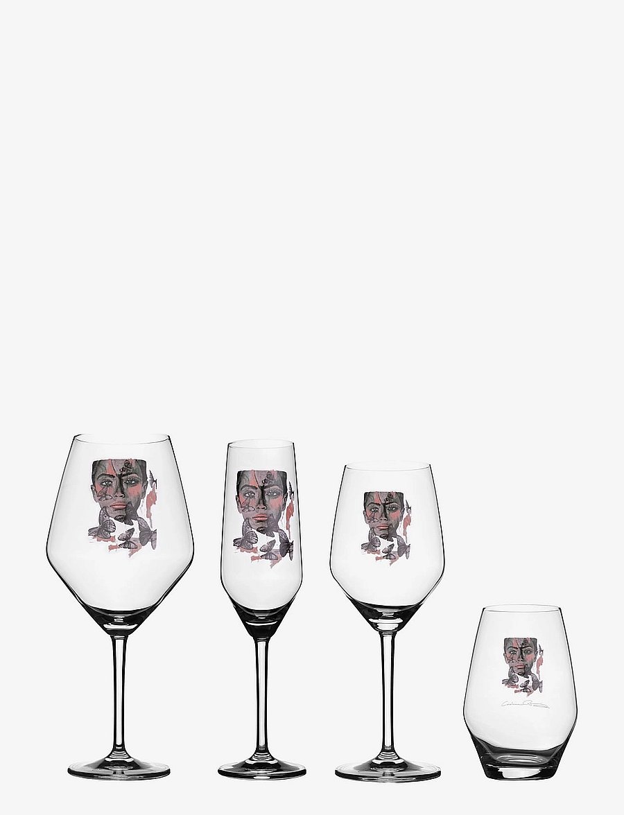 Carolina Gynning - Butterfly Queen Wine glass - valge veini pokaalid - clear with decal - 1