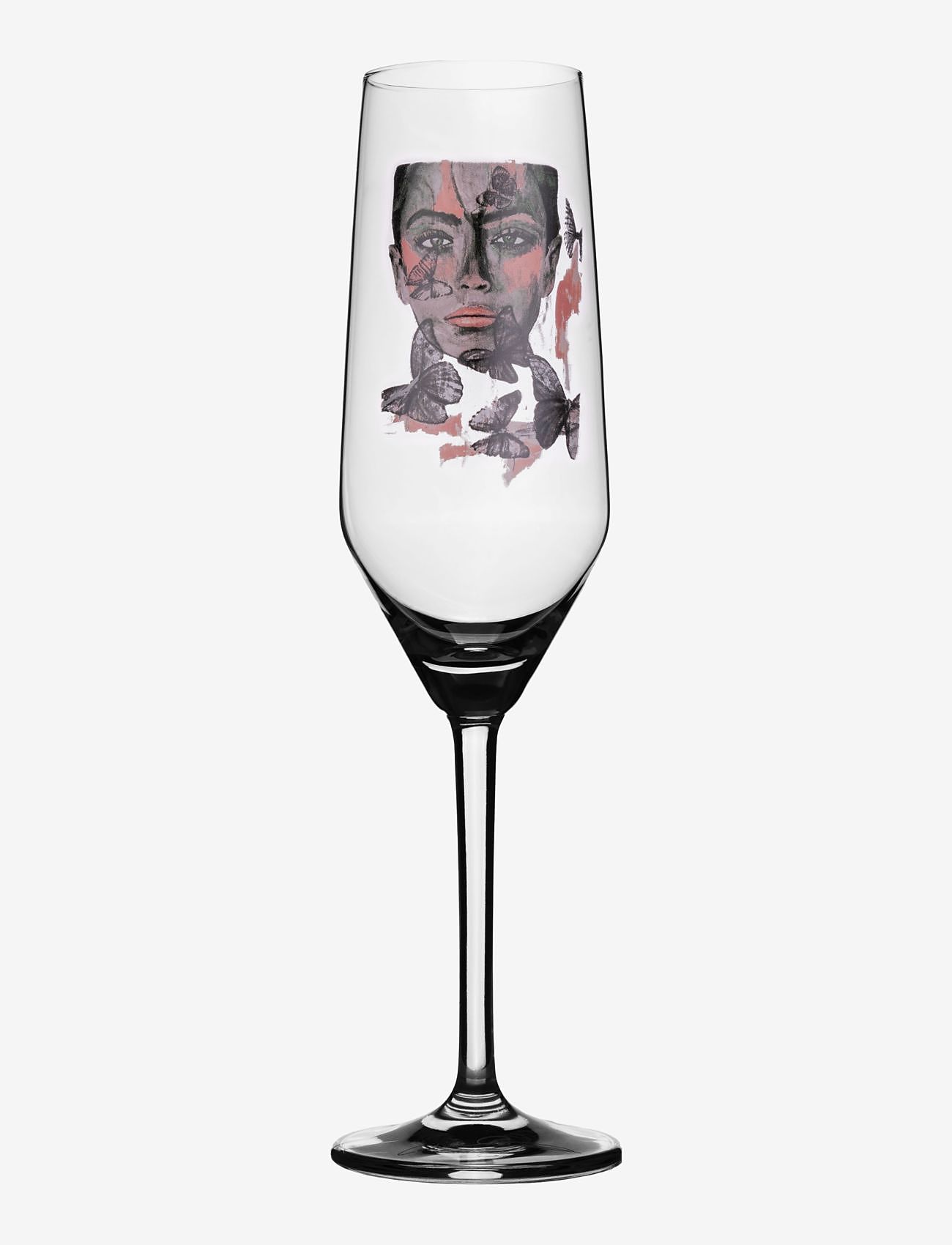 Carolina Gynning - Butterfly Queen Champagne glass - lägsta priserna - clear with decal - 0