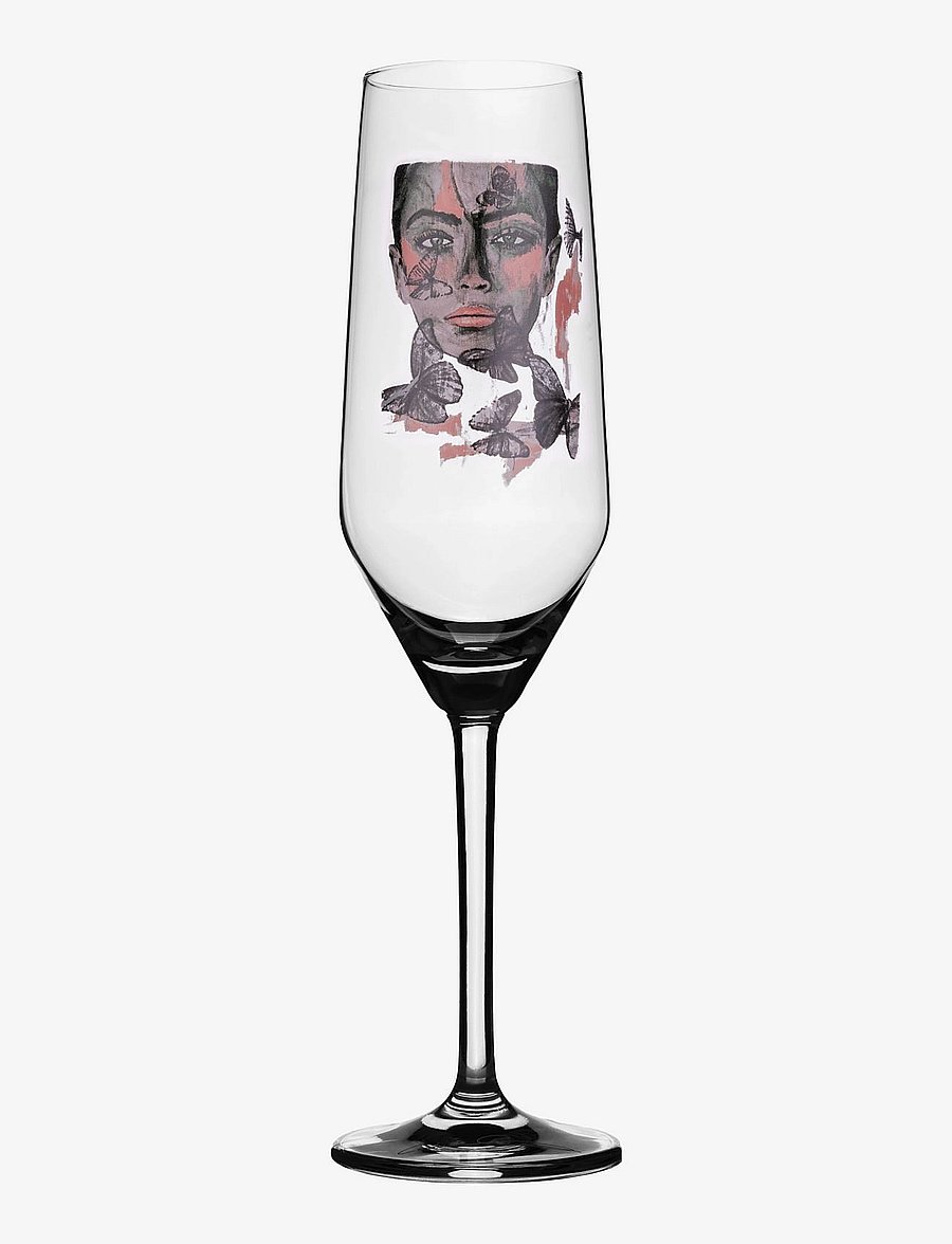 Carolina Gynning - Butterfly Queen Champagne glass - Šampanjaklaasid - clear with decal - 0