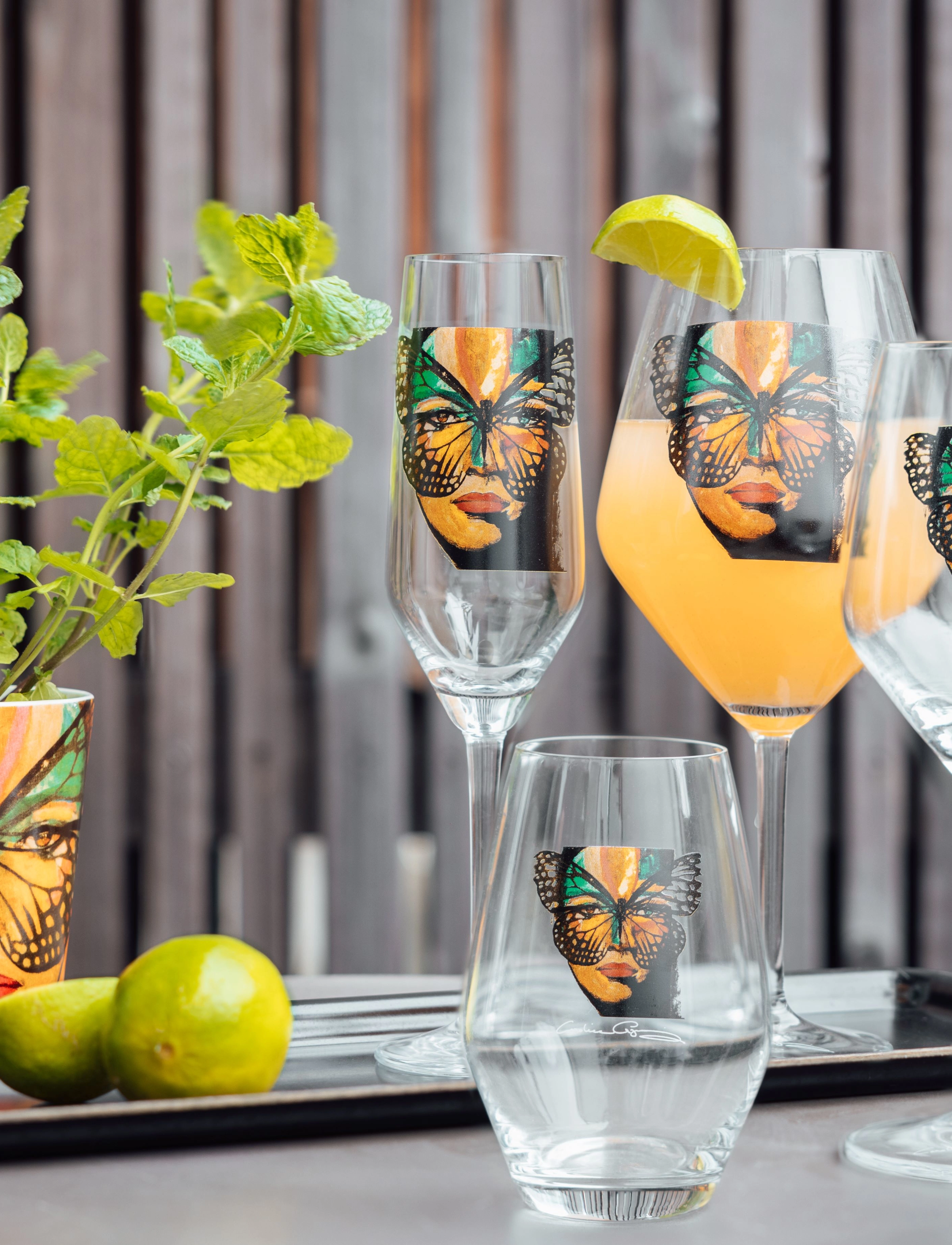 Carolina Gynning Golden Butterfly Champagneglas, 30 CL, Glass, Nackt - Champagne Homeware